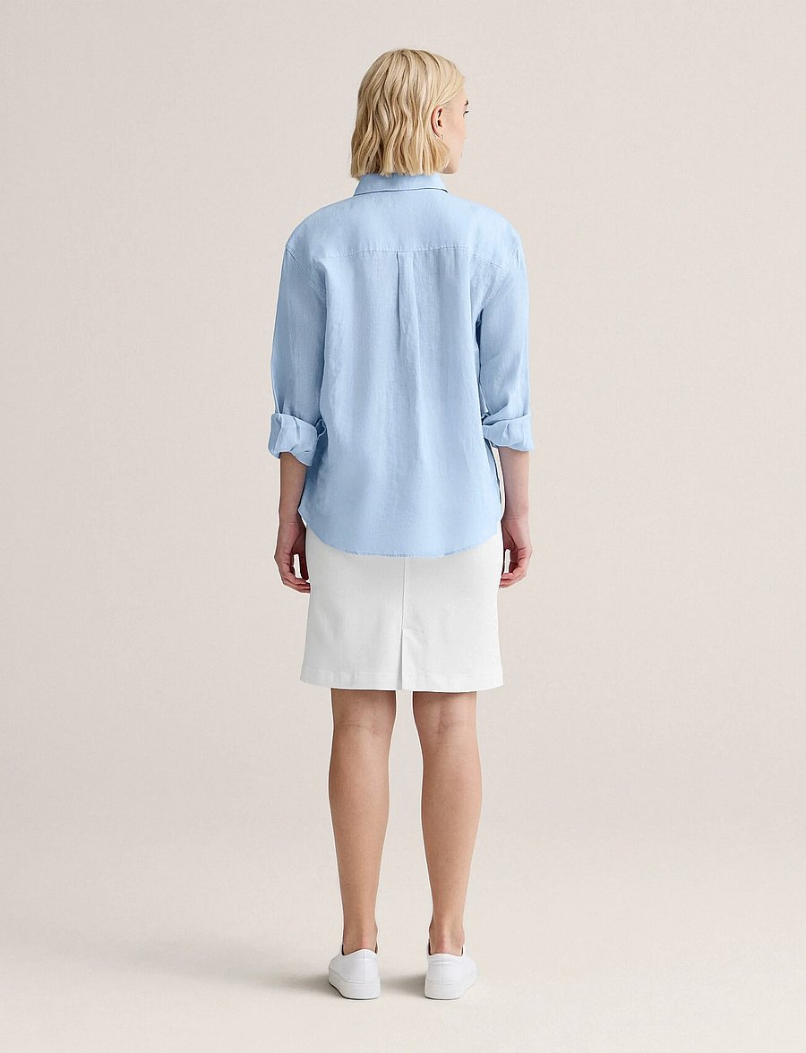 Newhouse - Rafaela linen shirt - leinenhemden - light blue - 2