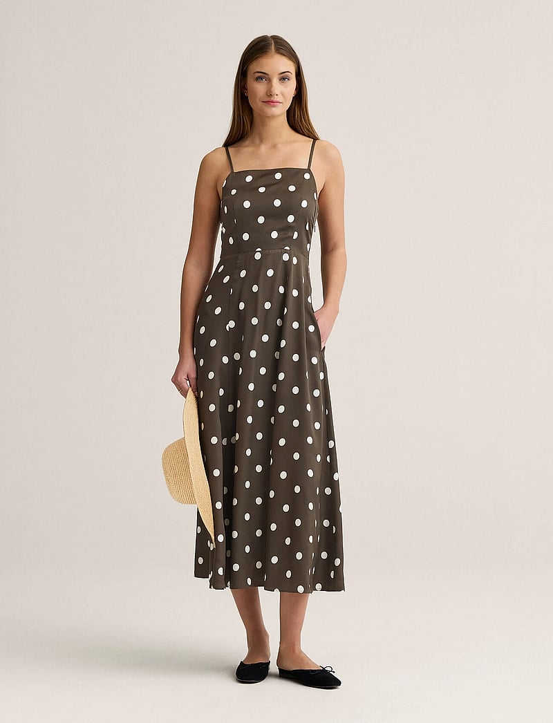 Newhouse - Beau Dot dress - sommerkjoler - brown - 0