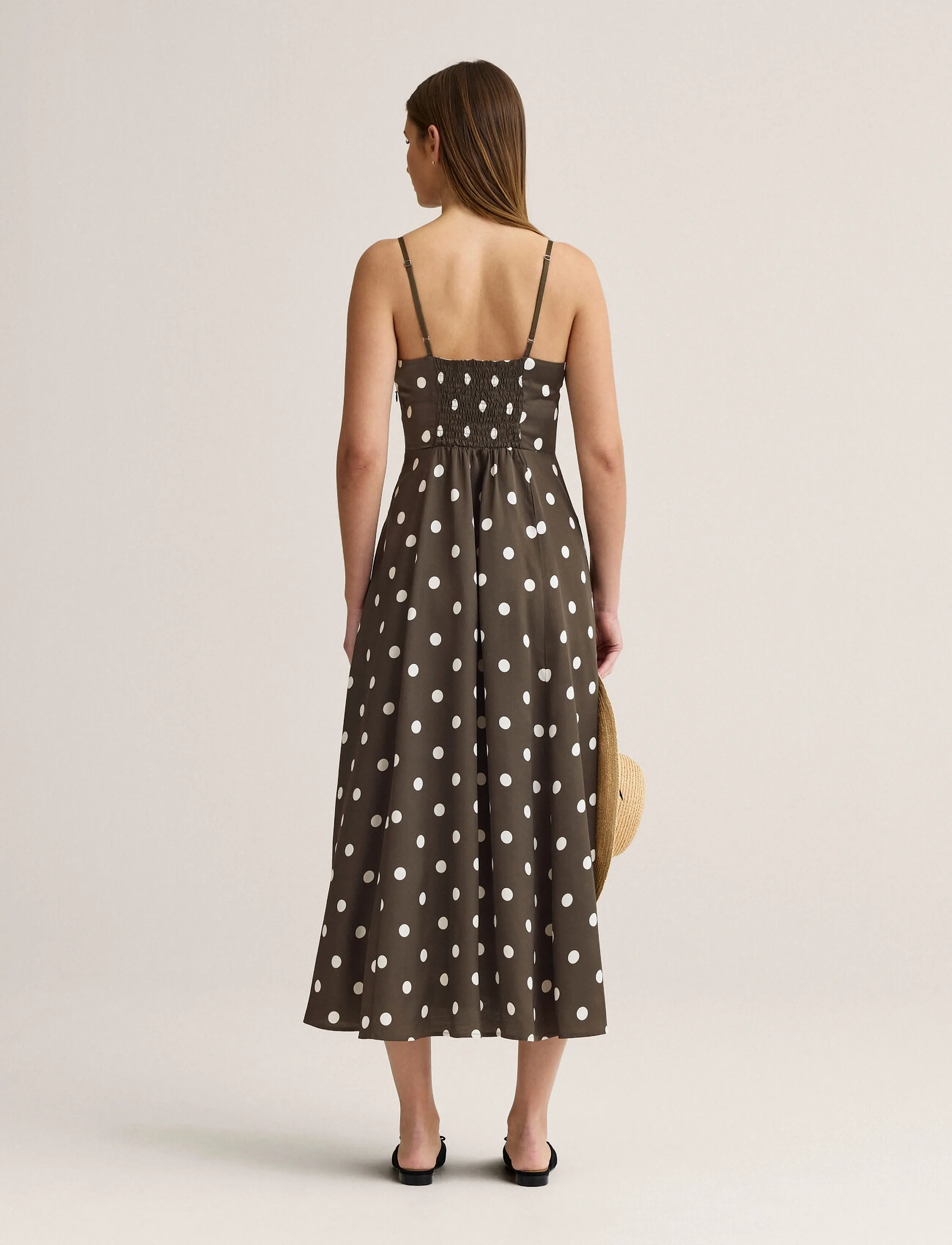 Newhouse - Beau Dot dress - vidutinio ilgio suknelės - brown - 2