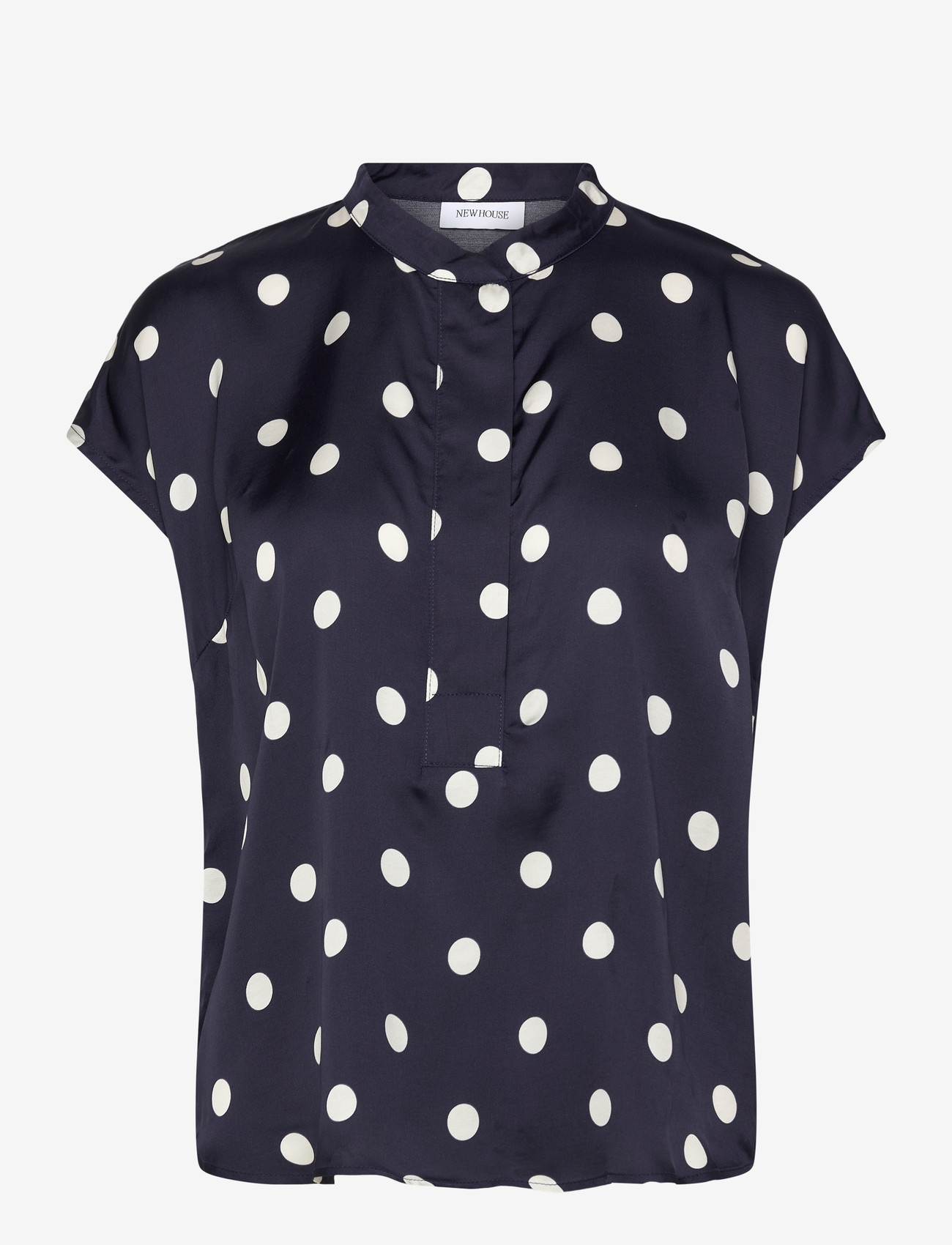 Newhouse - Jacqueline Dot Top - kortærmede bluser - navy - 1