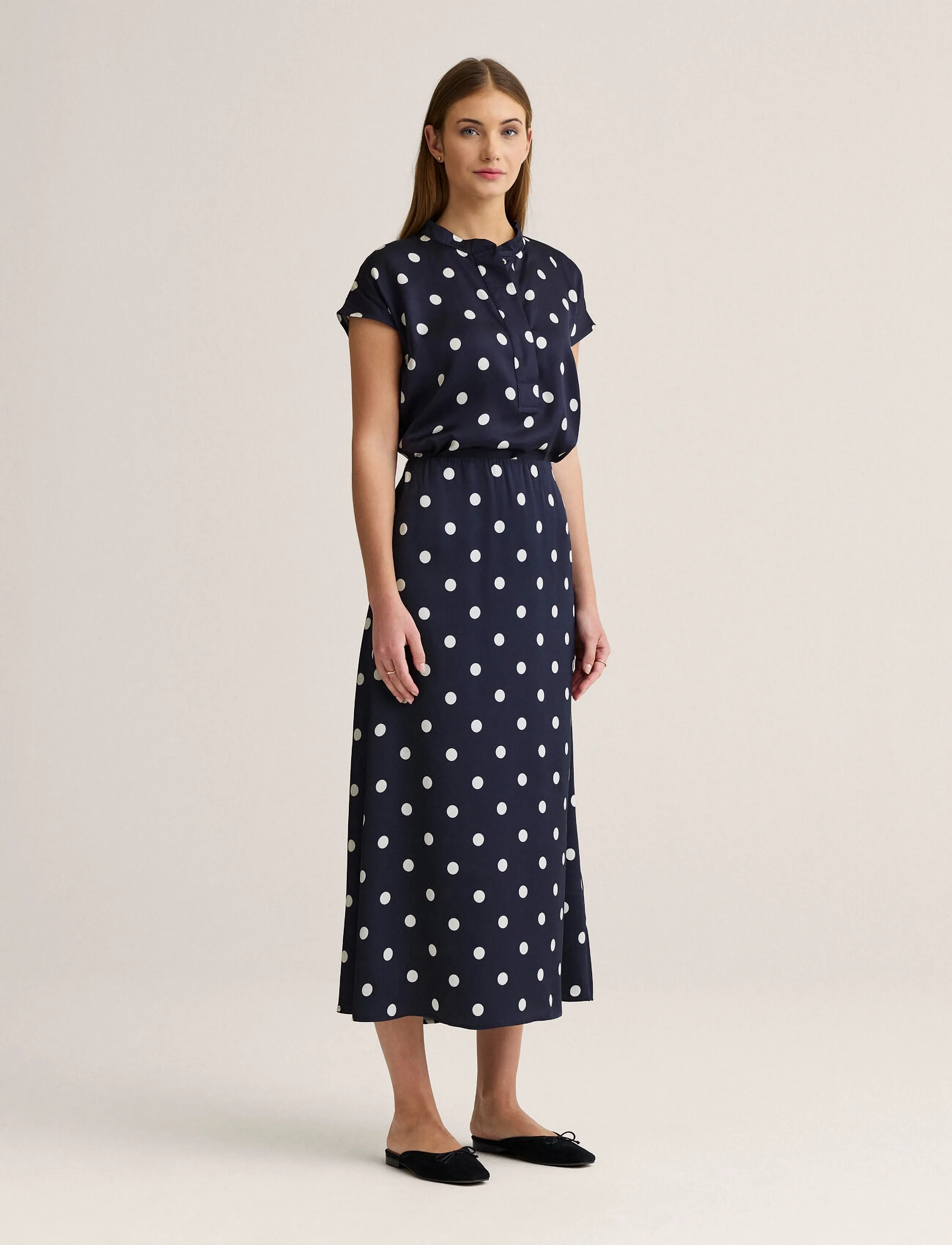 Newhouse Jacqueline Dot Top - Blusen - NAVY / navy