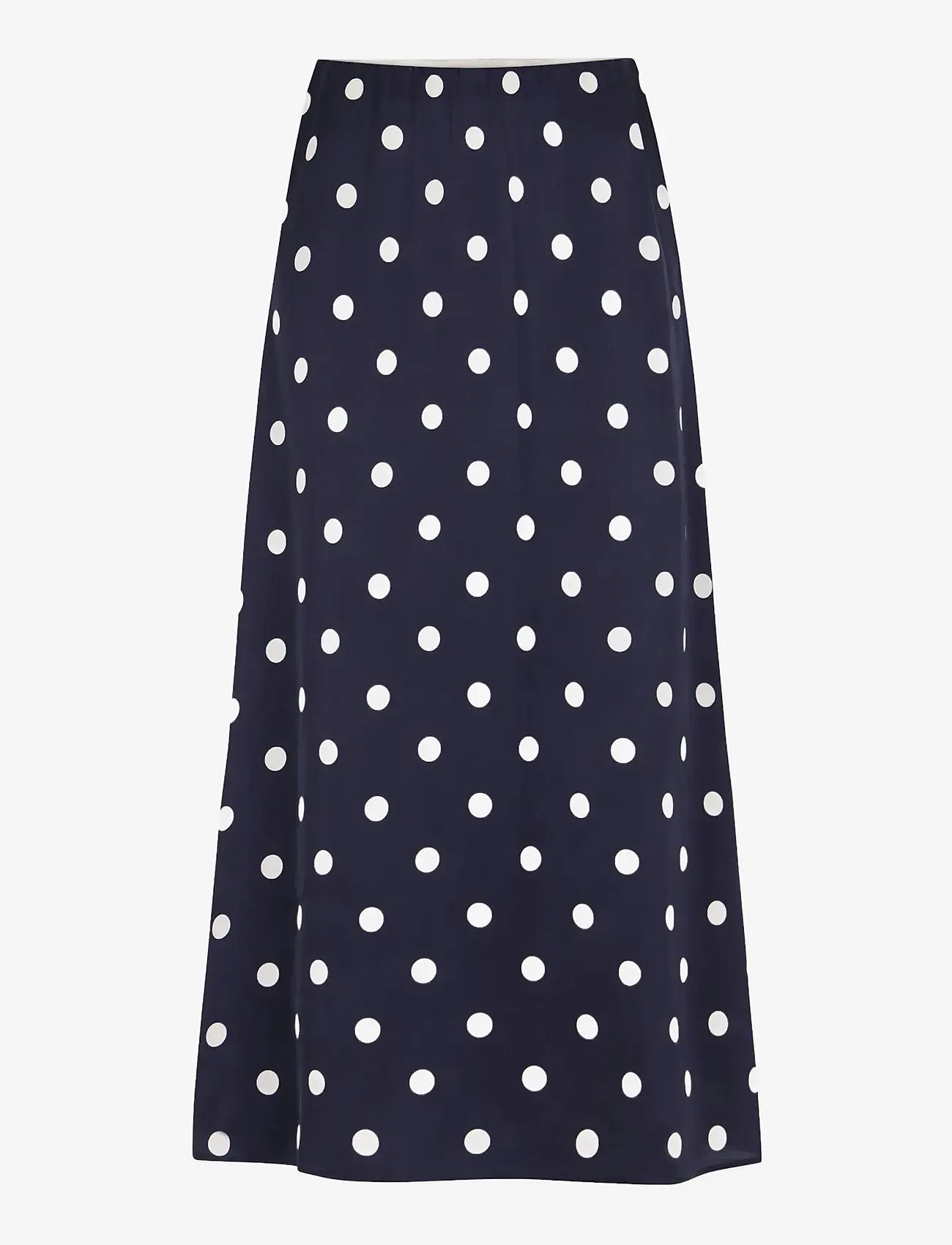 Newhouse - Novalie Dot slip skirt - midi-röcke - navy - 1