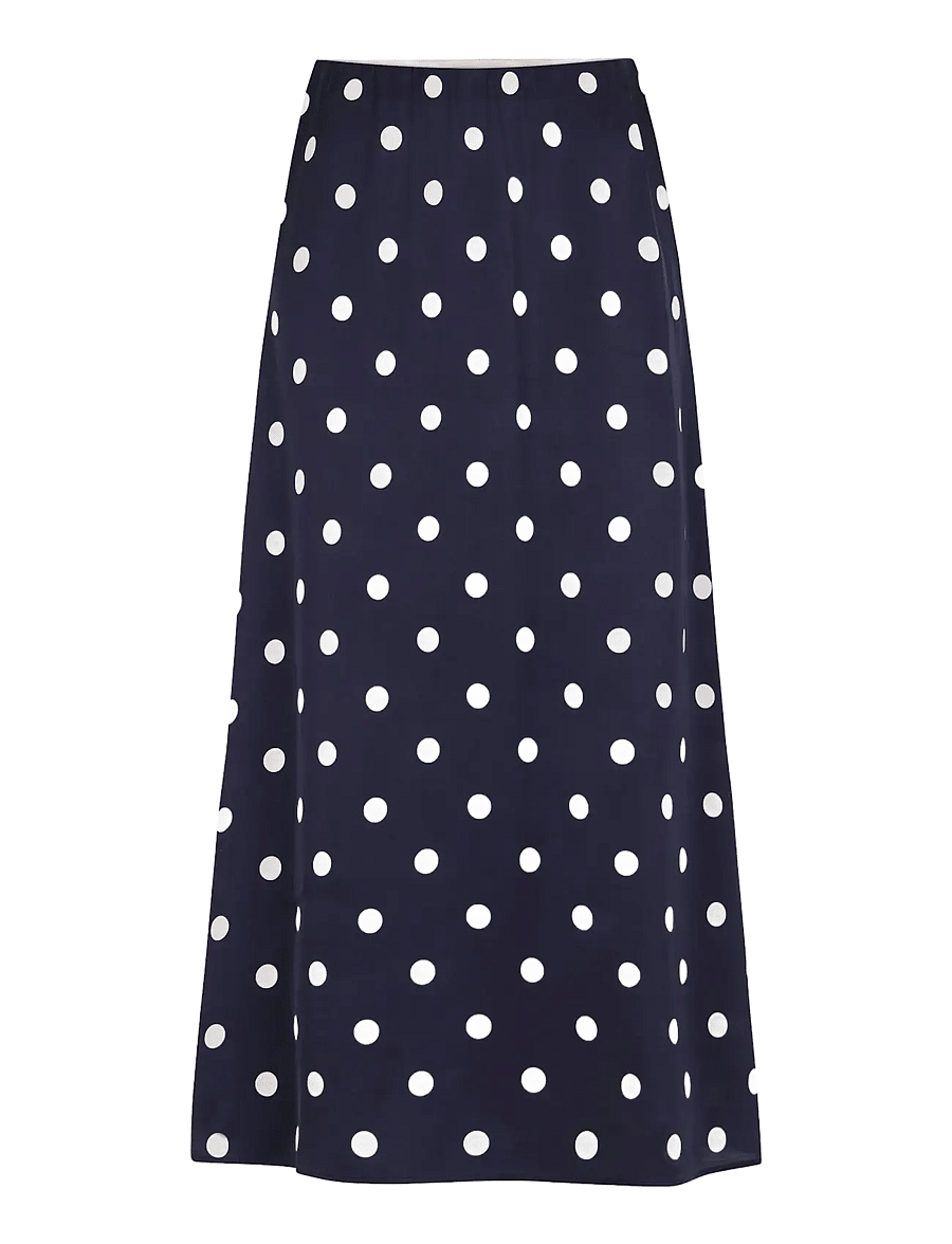 Newhouse - Novalie Dot slip skirt - midi kjolar - navy - 1