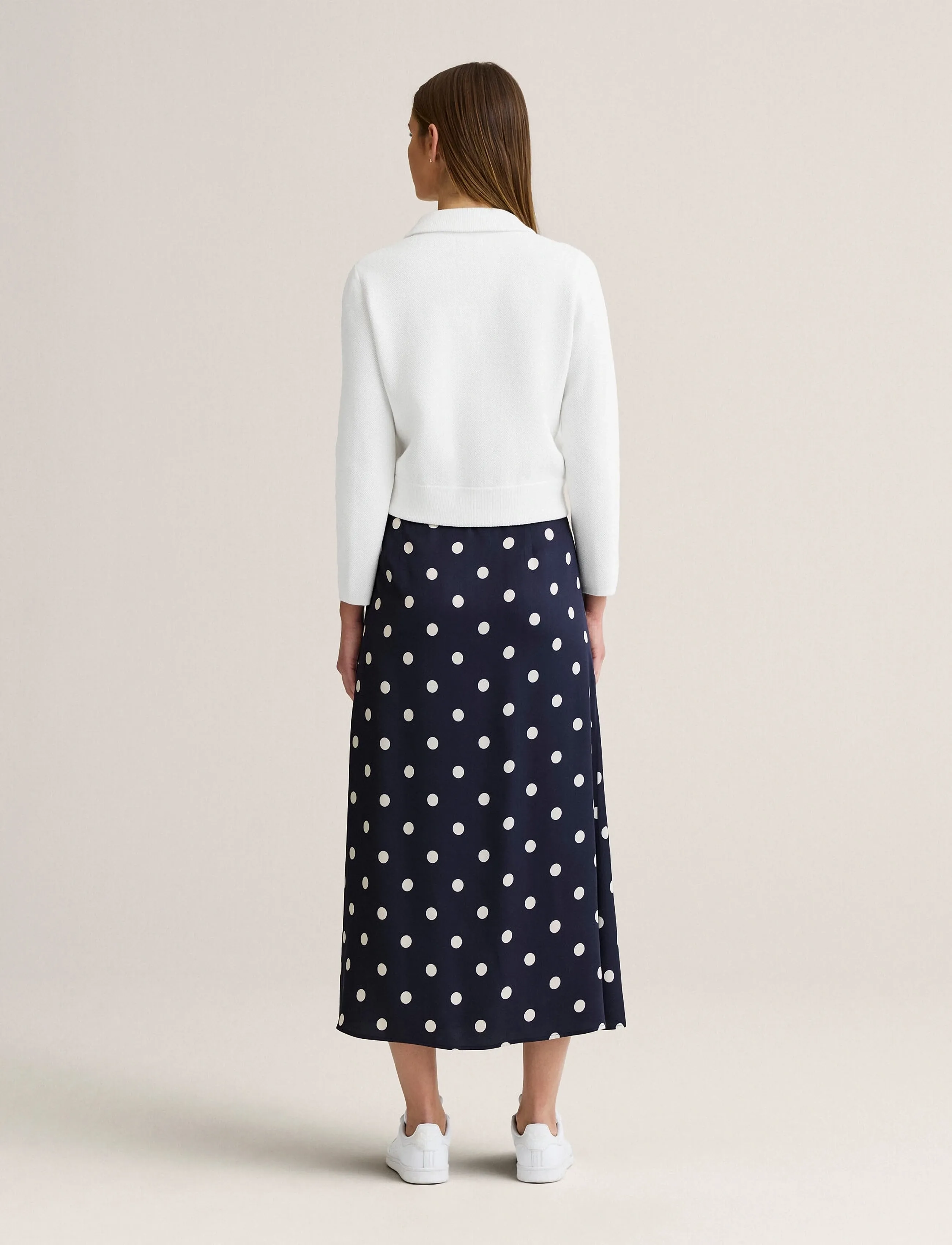 Newhouse - Novalie Dot slip skirt - midi nederdele - navy - 2