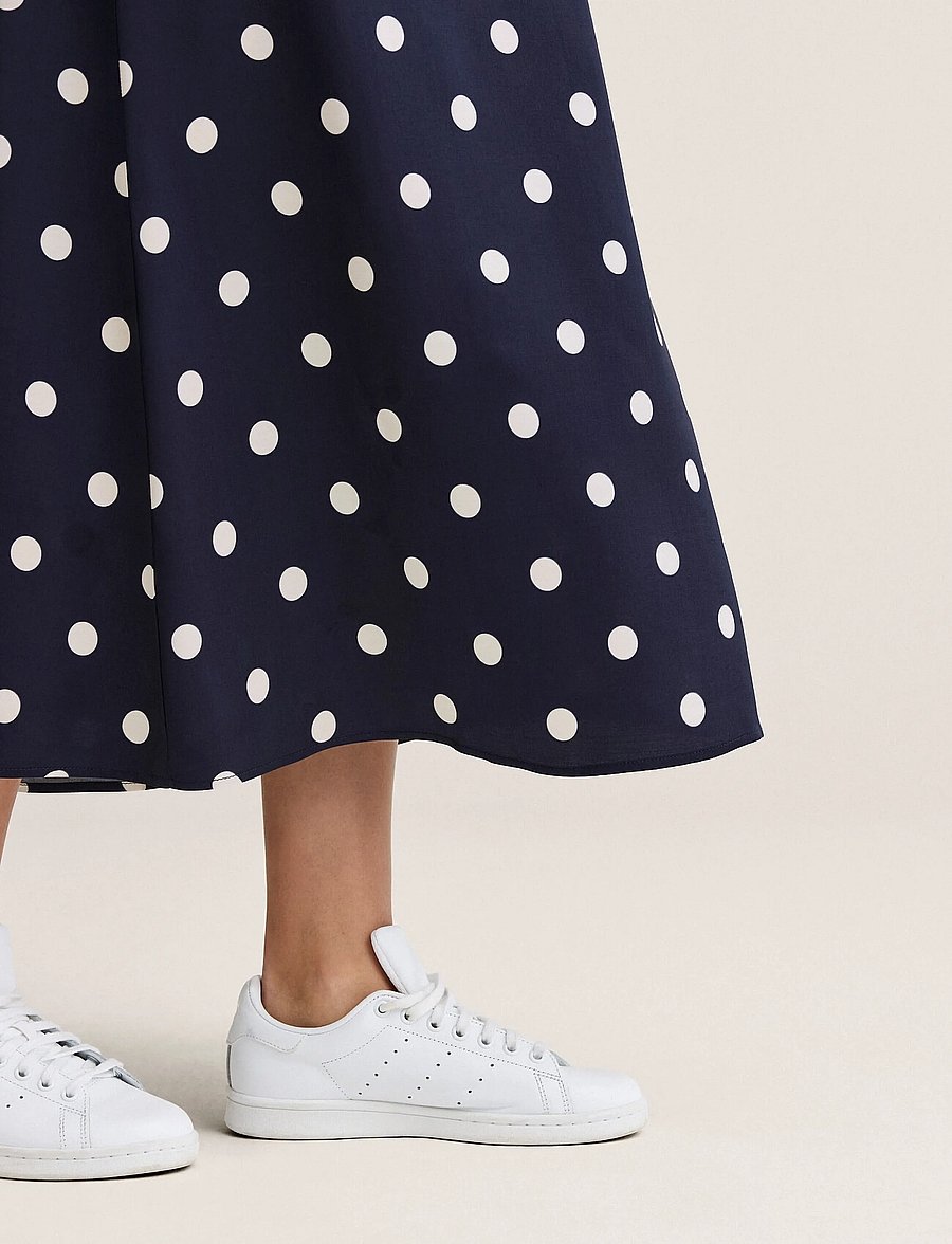 Newhouse - Novalie Dot slip skirt - midi kjolar - navy - 3