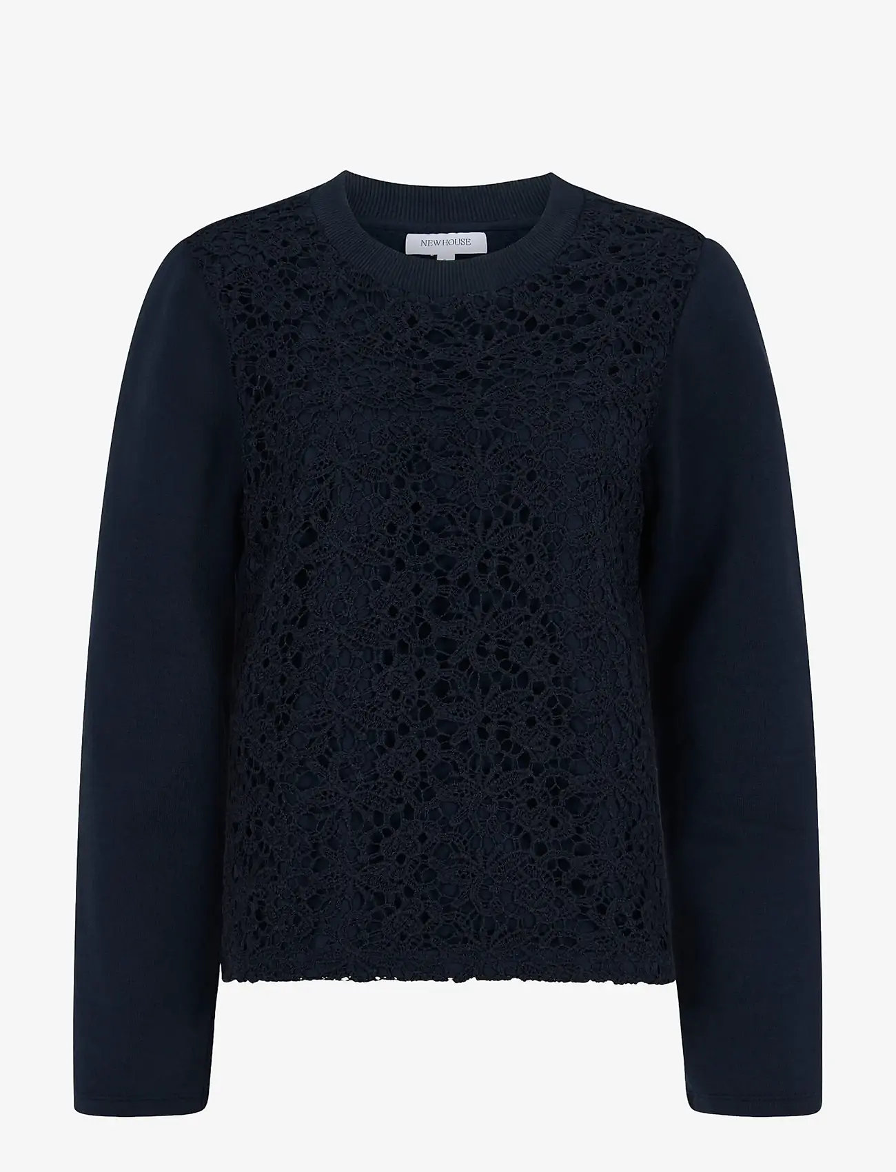 Newhouse - Junie Lace College Sweater - mode trends - navy - 1