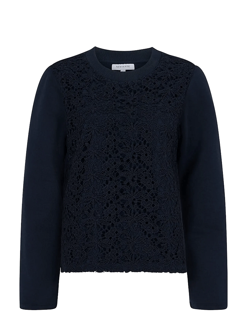 Newhouse - Junie Lace College Sweater - modetrends - navy - 1