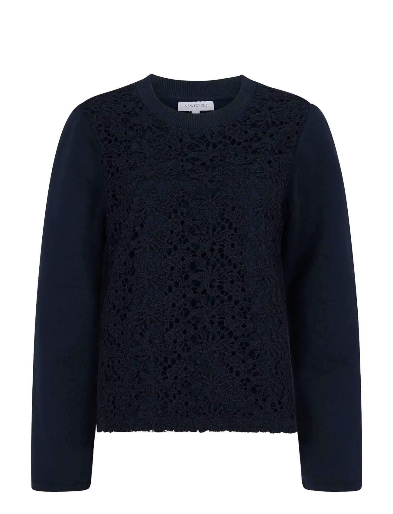 Newhouse Junie Lace College Sweater - Sweatshirts - NAVY / navy