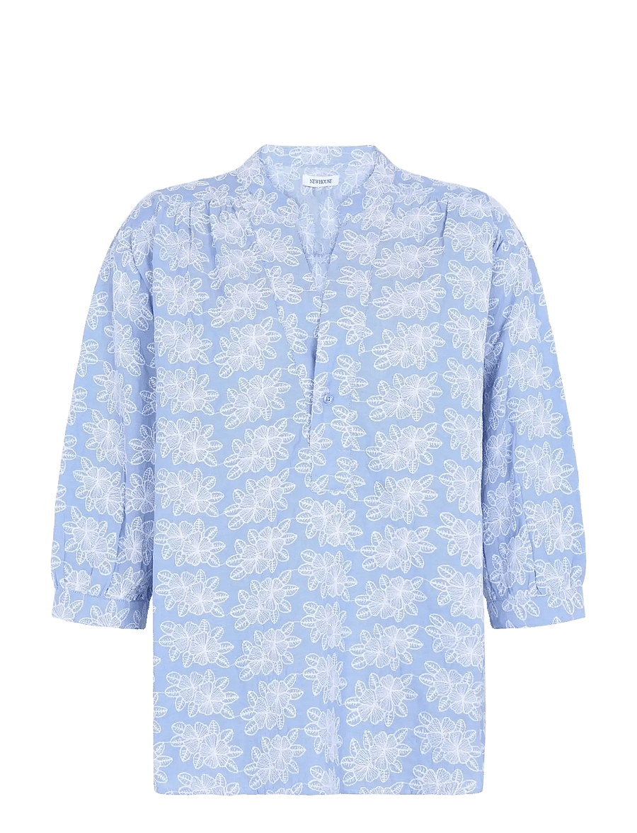 Newhouse - Hannah Chambray Blouse - long sleeved blouses - soft blue - 1
