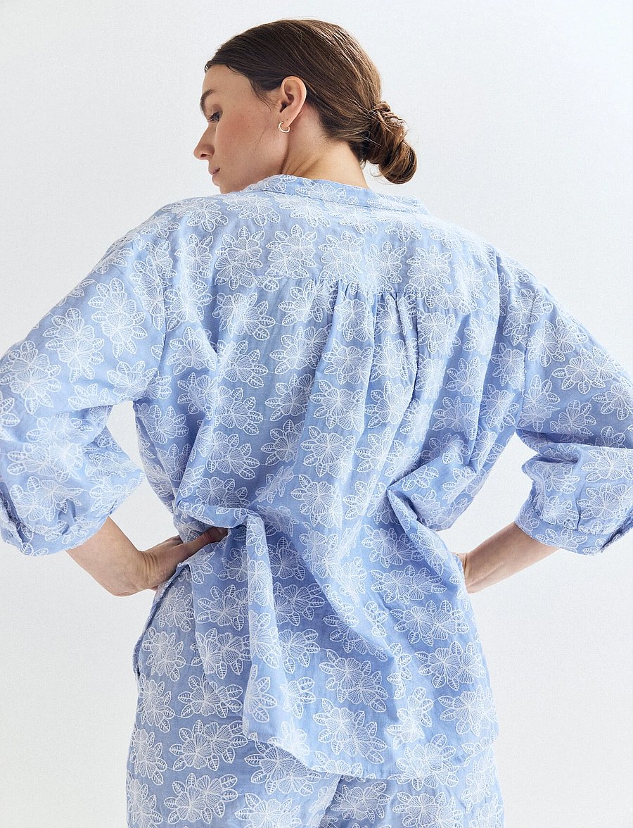 Newhouse - Hannah Chambray Blouse - long sleeved blouses - soft blue - 2