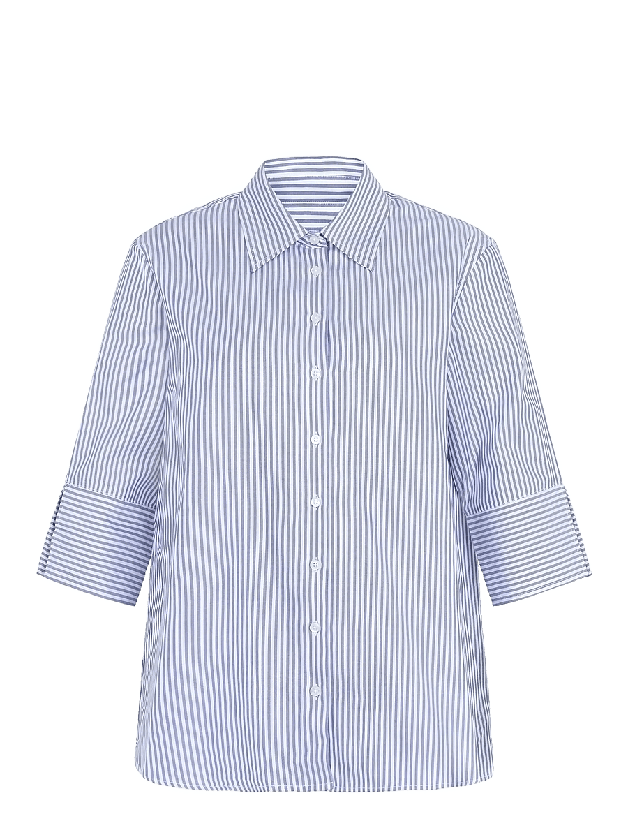 Newhouse - Mimmi Oxford Shirt - kortærmede skjorter - navy - 1