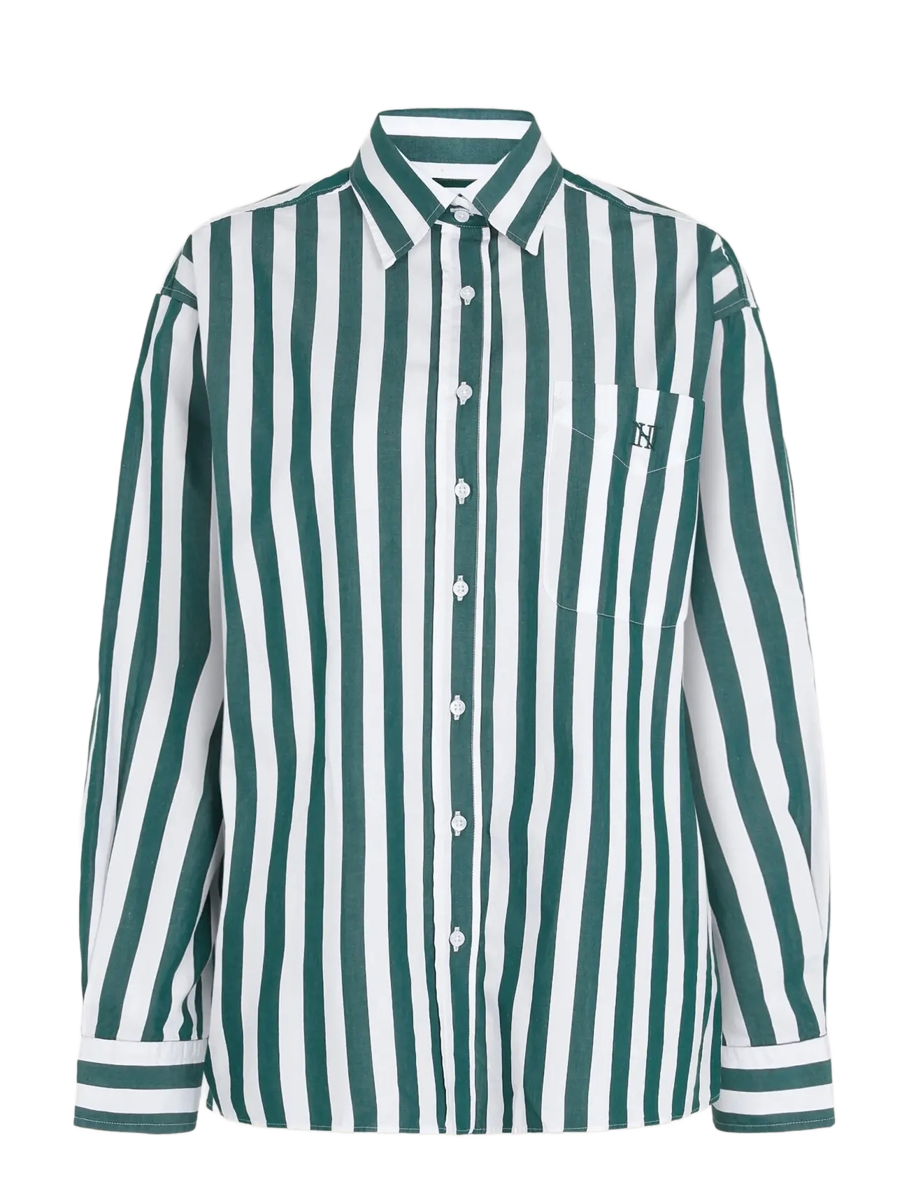 NEWHOUSE Rafaela Bold Streaks Shirt Grün - 34 - Damen