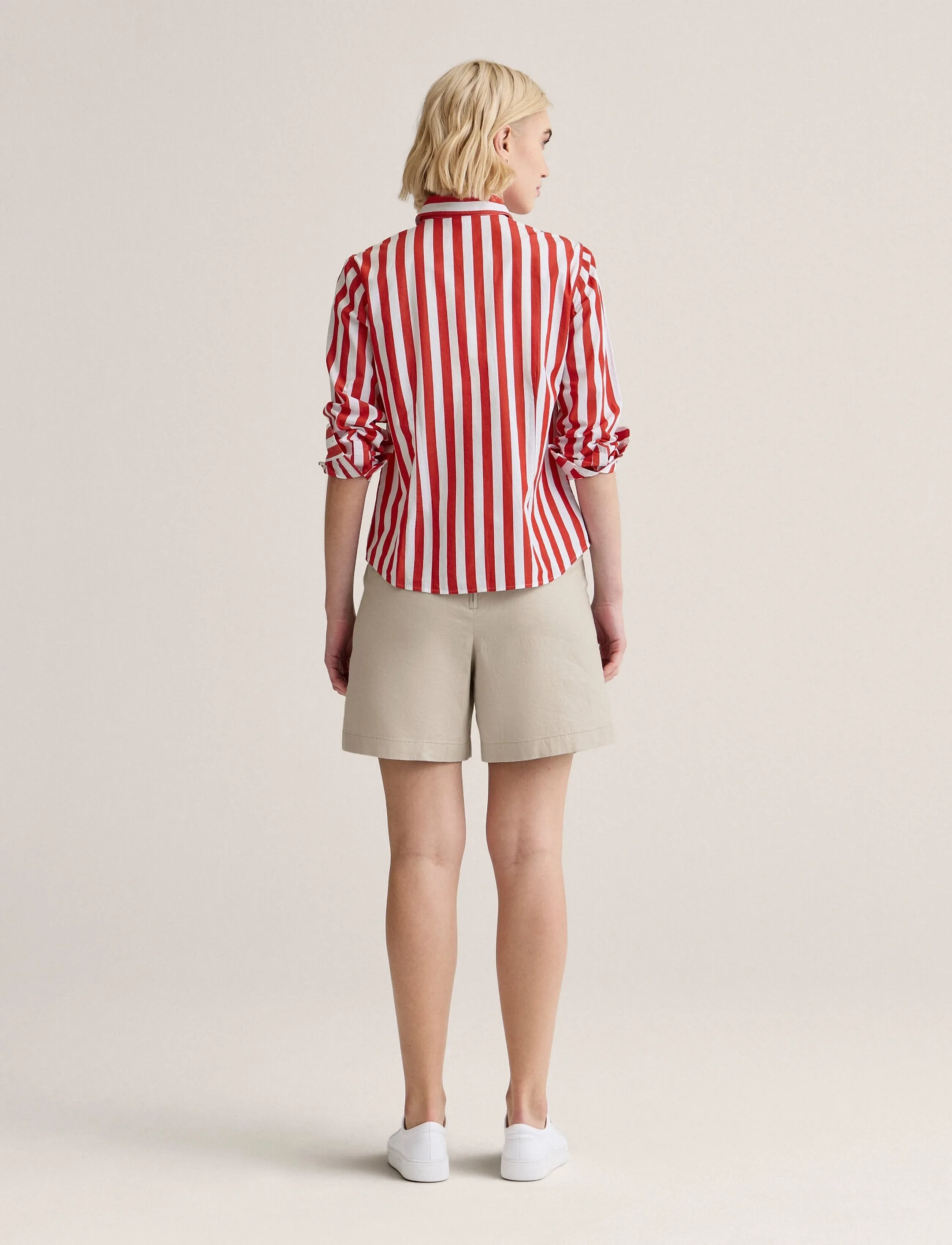Newhouse - Linnéa Bold Streaks shirt - langärmlige hemden - red - 2