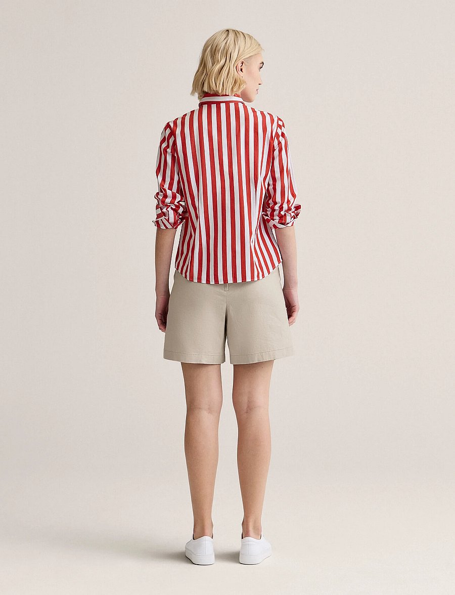 Newhouse - Linnéa Bold Streaks shirt - long-sleeved shirts - red - 2