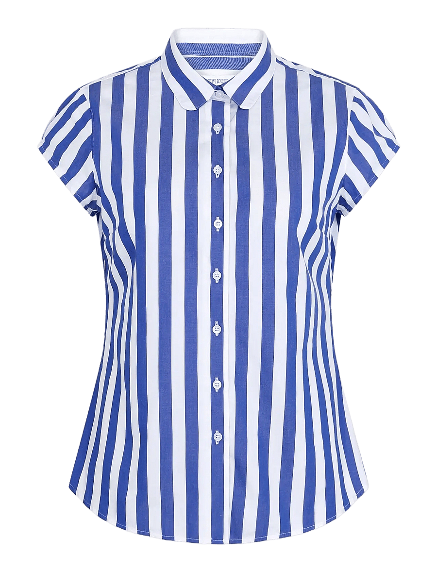 Newhouse - Vera Bold Streaks shirt - kurzärmlige hemden - royal blue - 1