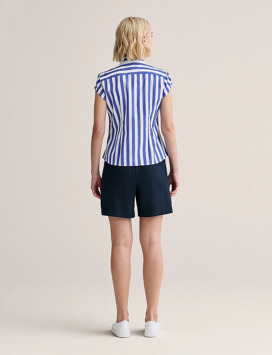 Newhouse - Vera Bold Streaks shirt - kurzärmlige hemden - royal blue - 2