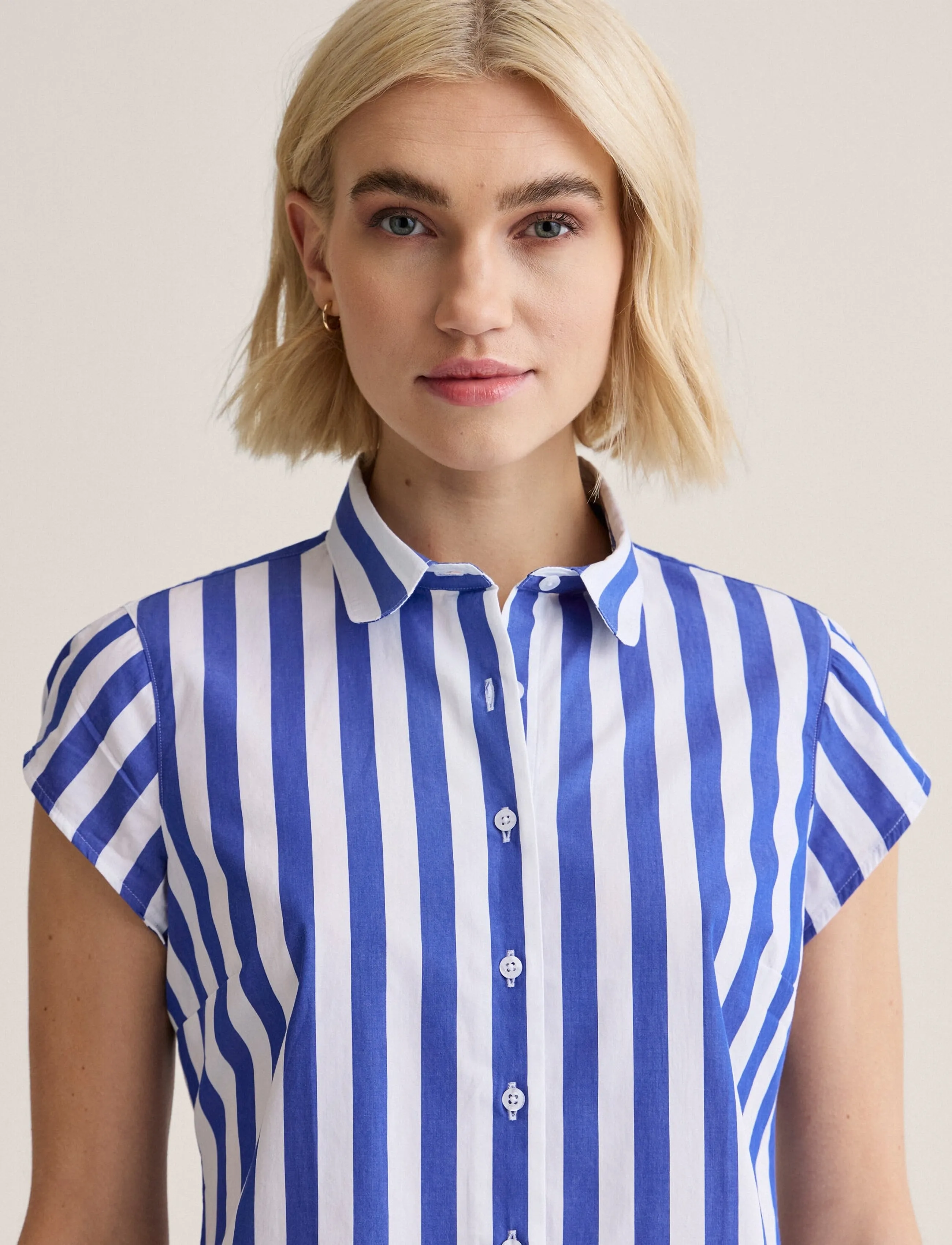 Newhouse - Vera Bold Streaks shirt - kurzärmlige hemden - royal blue - 3