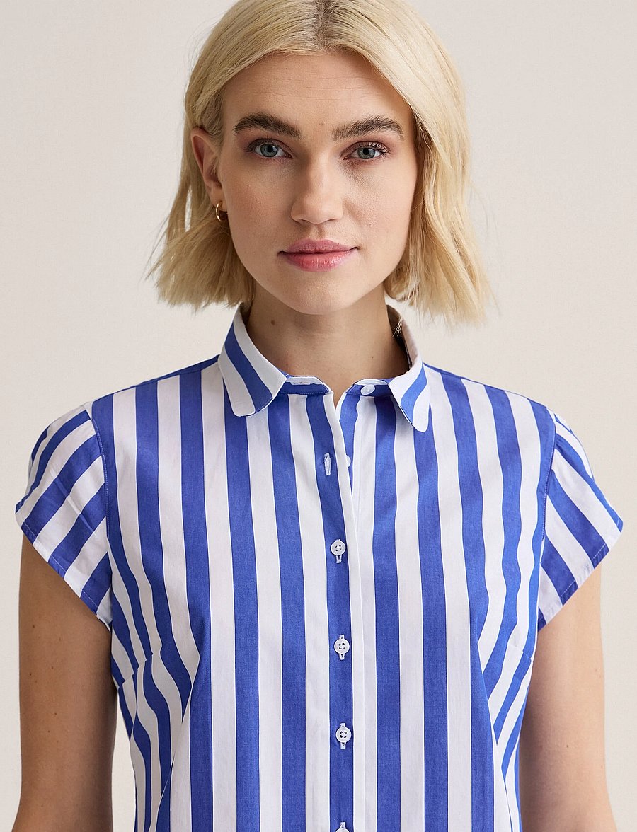 Newhouse - Vera Bold Streaks shirt - kurzärmlige hemden - royal blue - 3