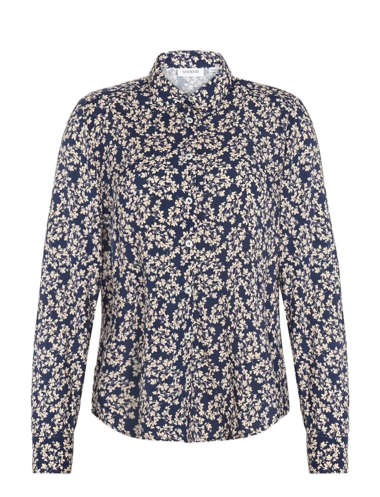 Newhouse Lina miniflora shirt - Tøj - NAVY / navy
