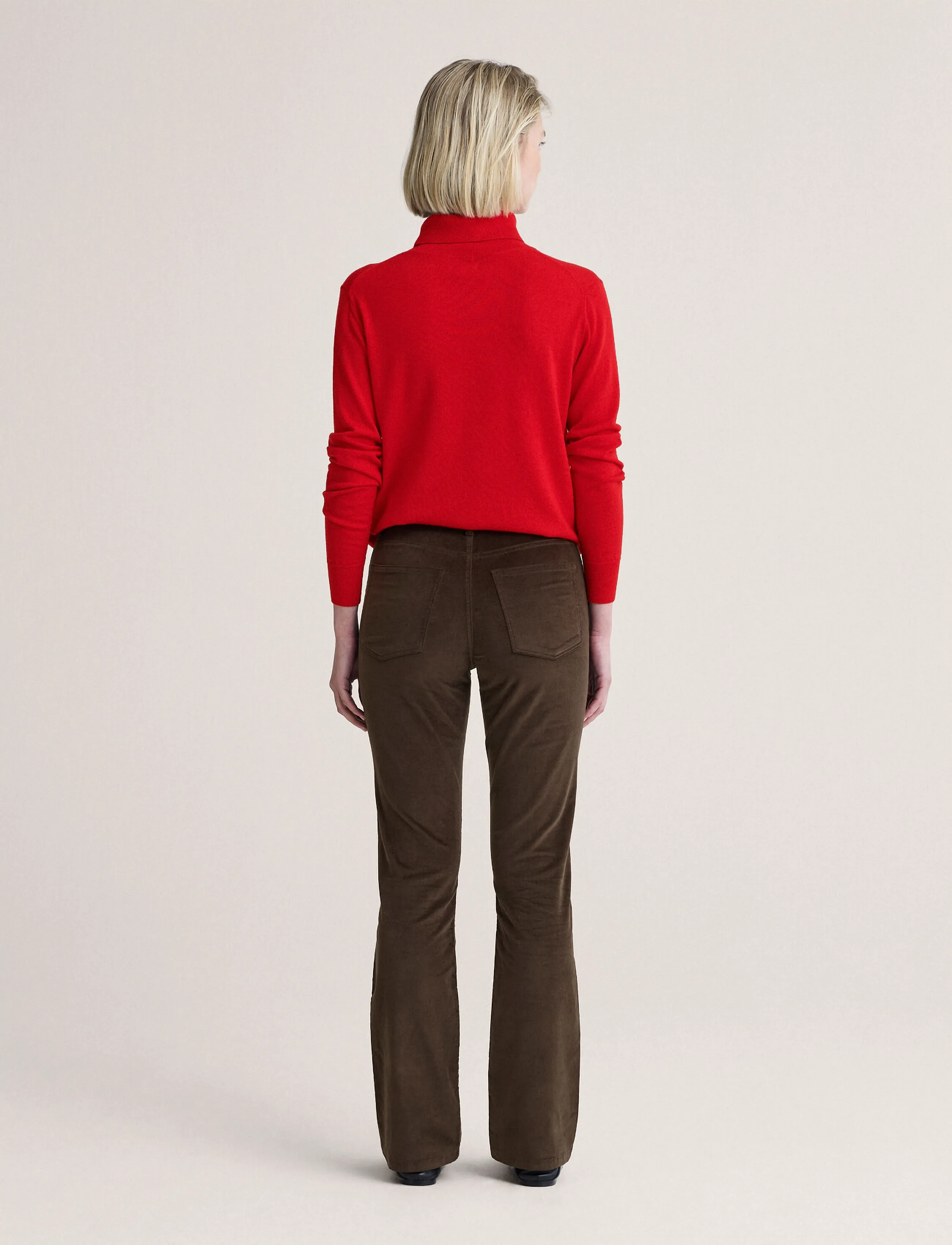 Newhouse - Nora long Velvet Trousers - manchesterbyxor - chocolate - 2
