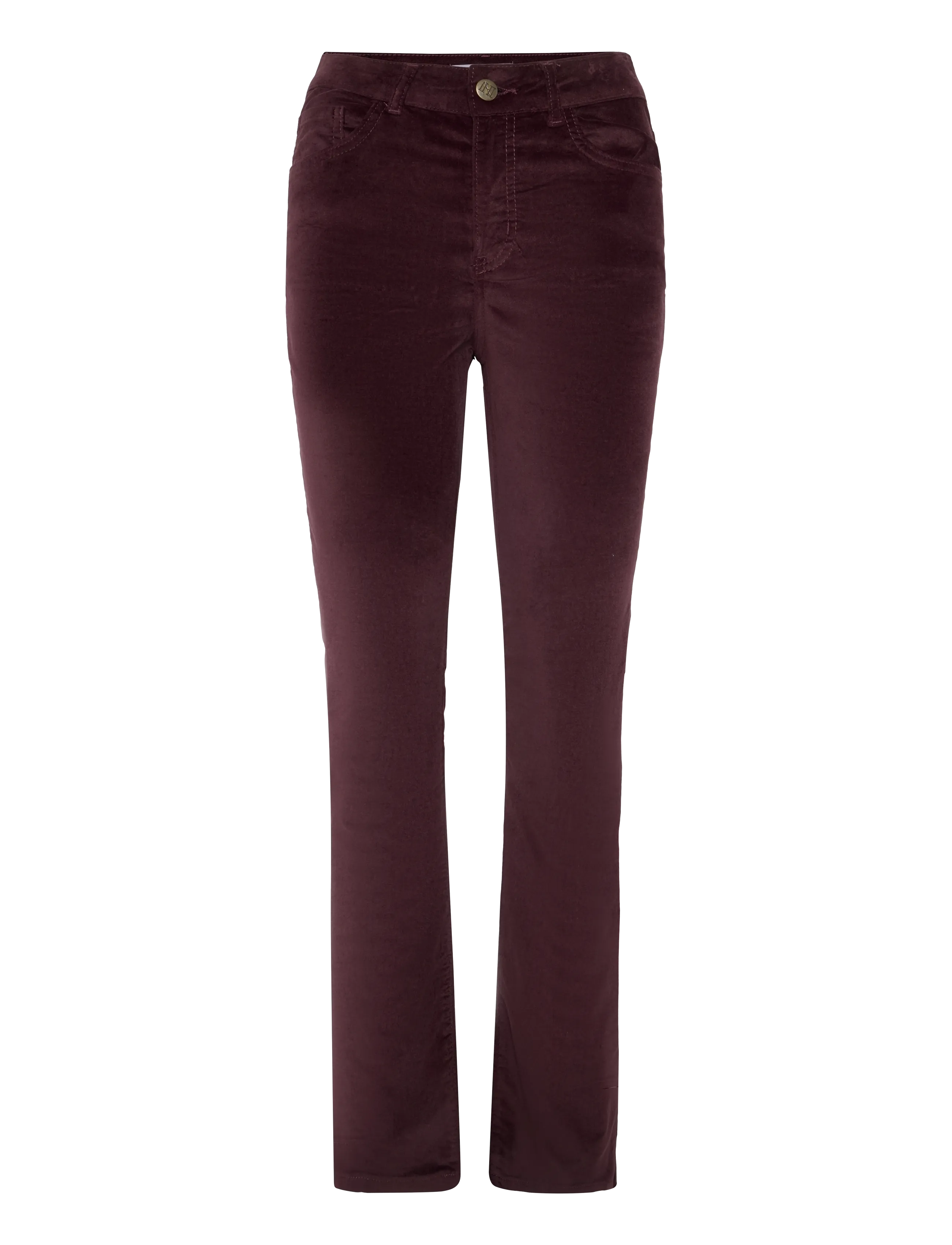 Newhouse Nora Long Velvet Trousers, Damen, Samthose, Braun, Gr: 38