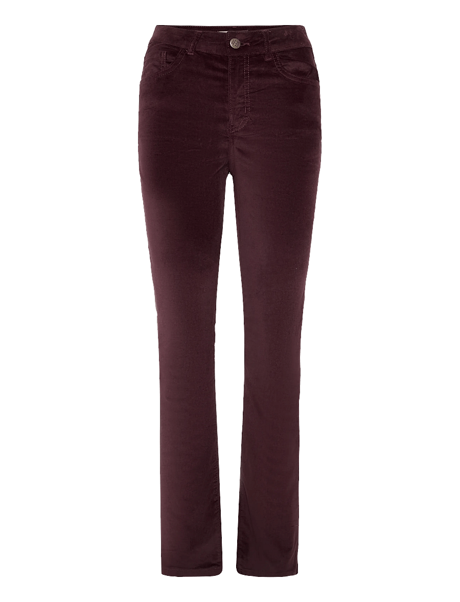 Newhouse - Nora long Velvet Trousers - velvetpüksid - dark burgundy - 1