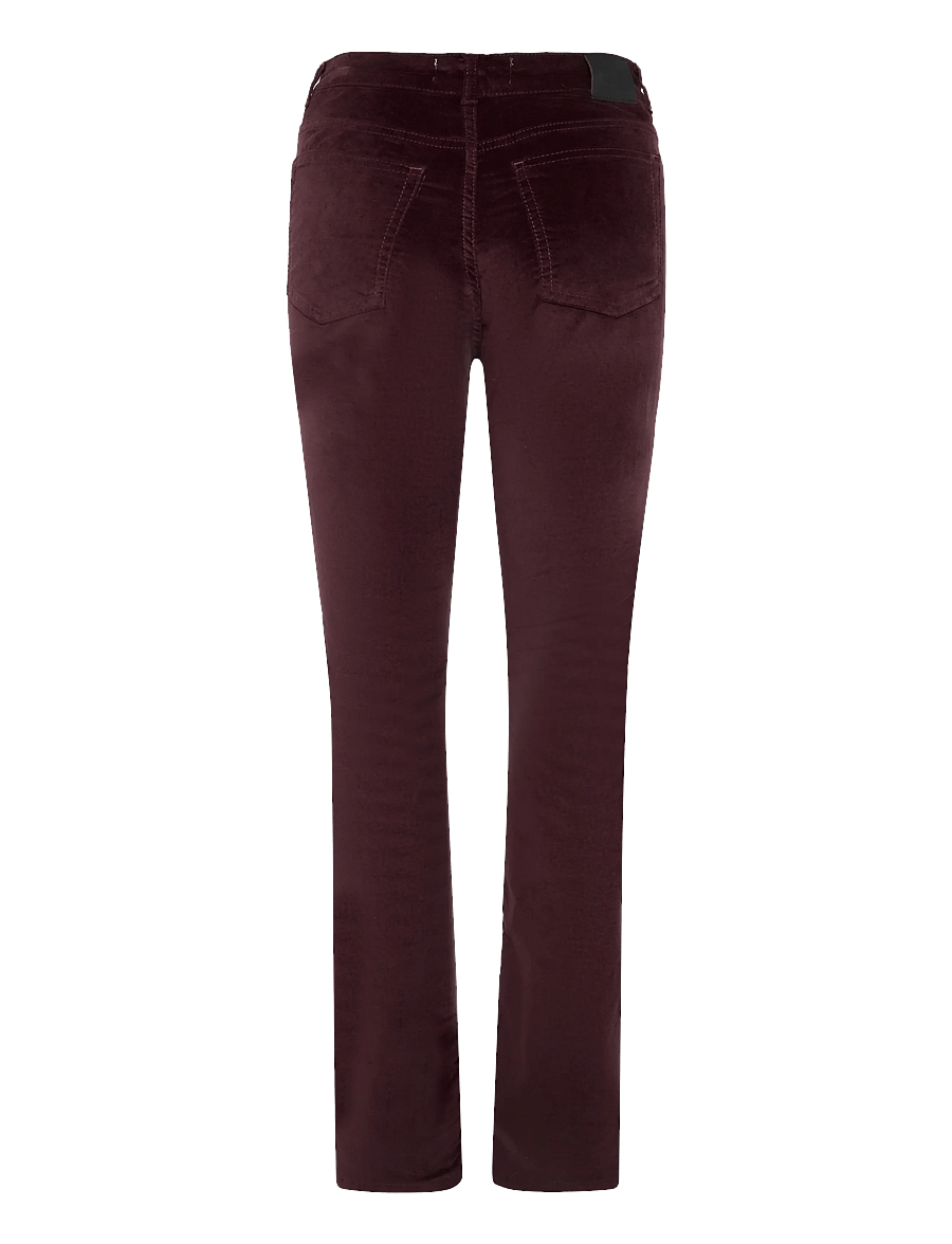 Newhouse - Nora long Velvet Trousers - velvetpüksid - dark burgundy - 2