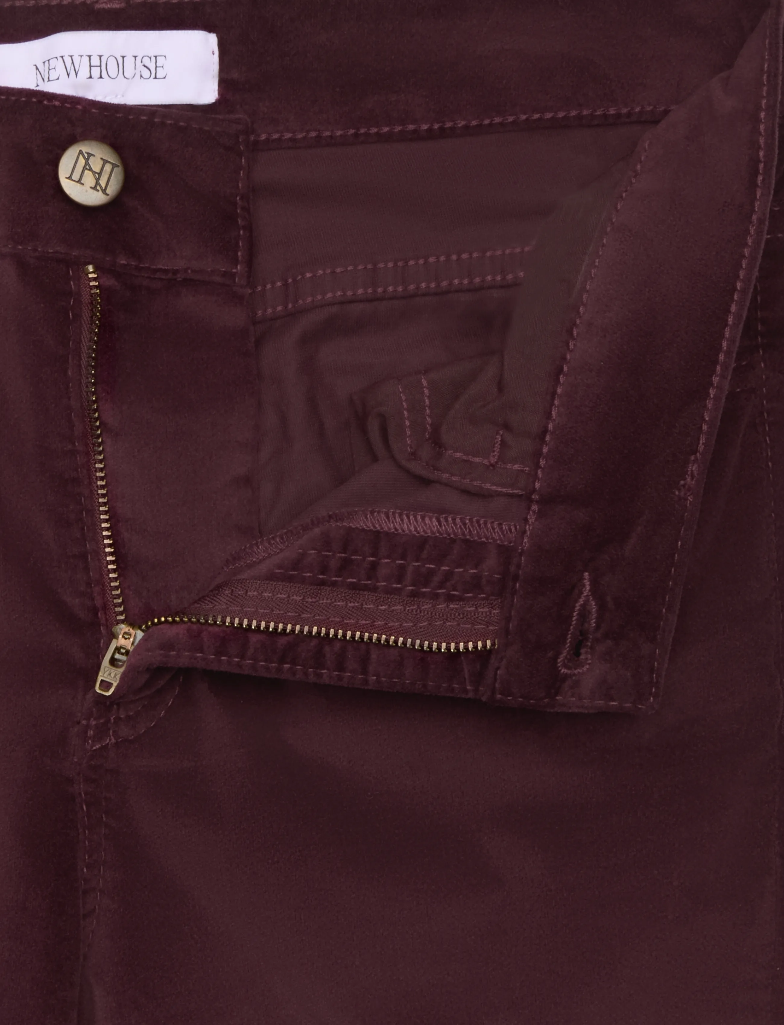 Newhouse - Nora long Velvet Trousers - corduroy pants - dark burgundy - 5