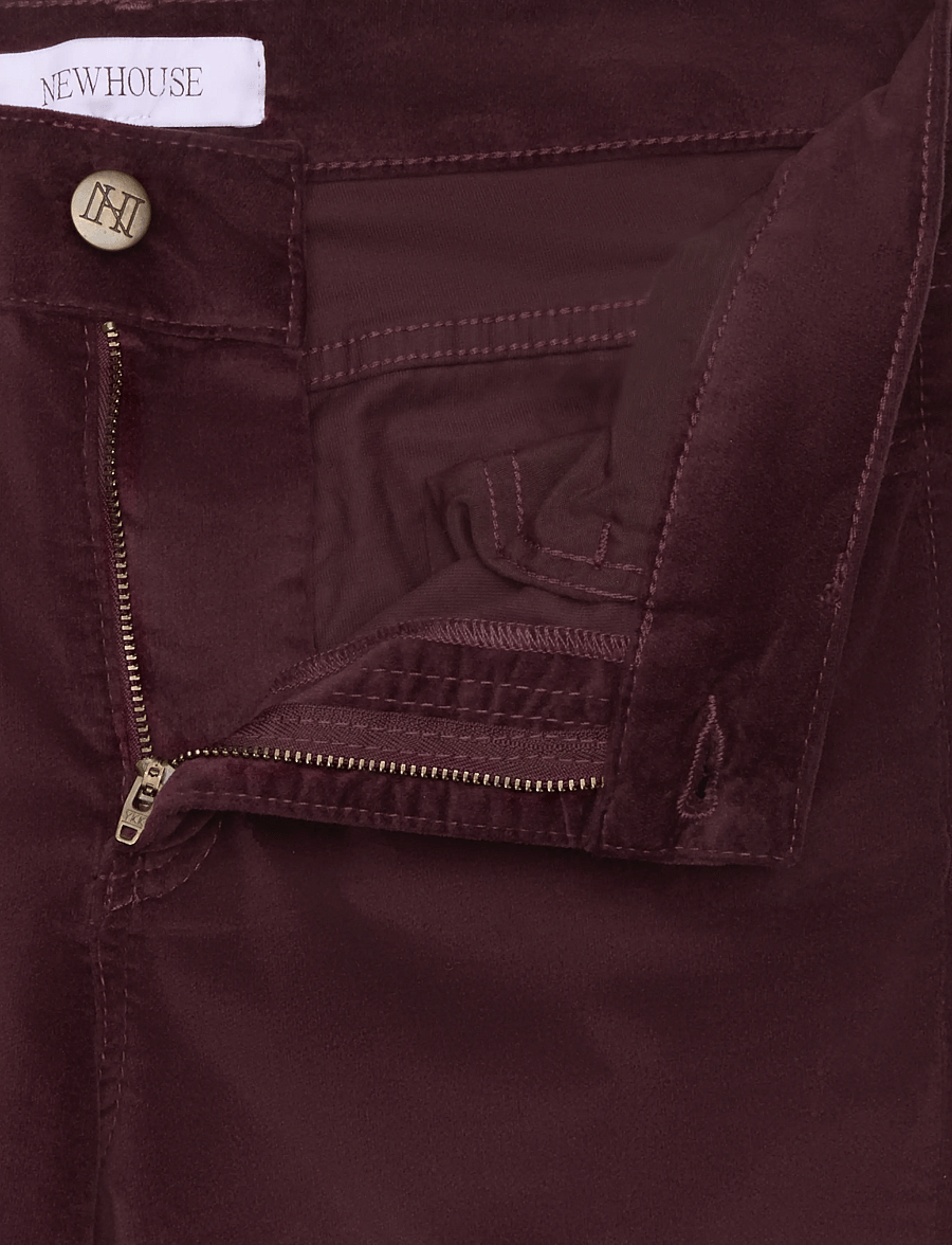 Newhouse - Nora long Velvet Trousers - velvetpüksid - dark burgundy - 5