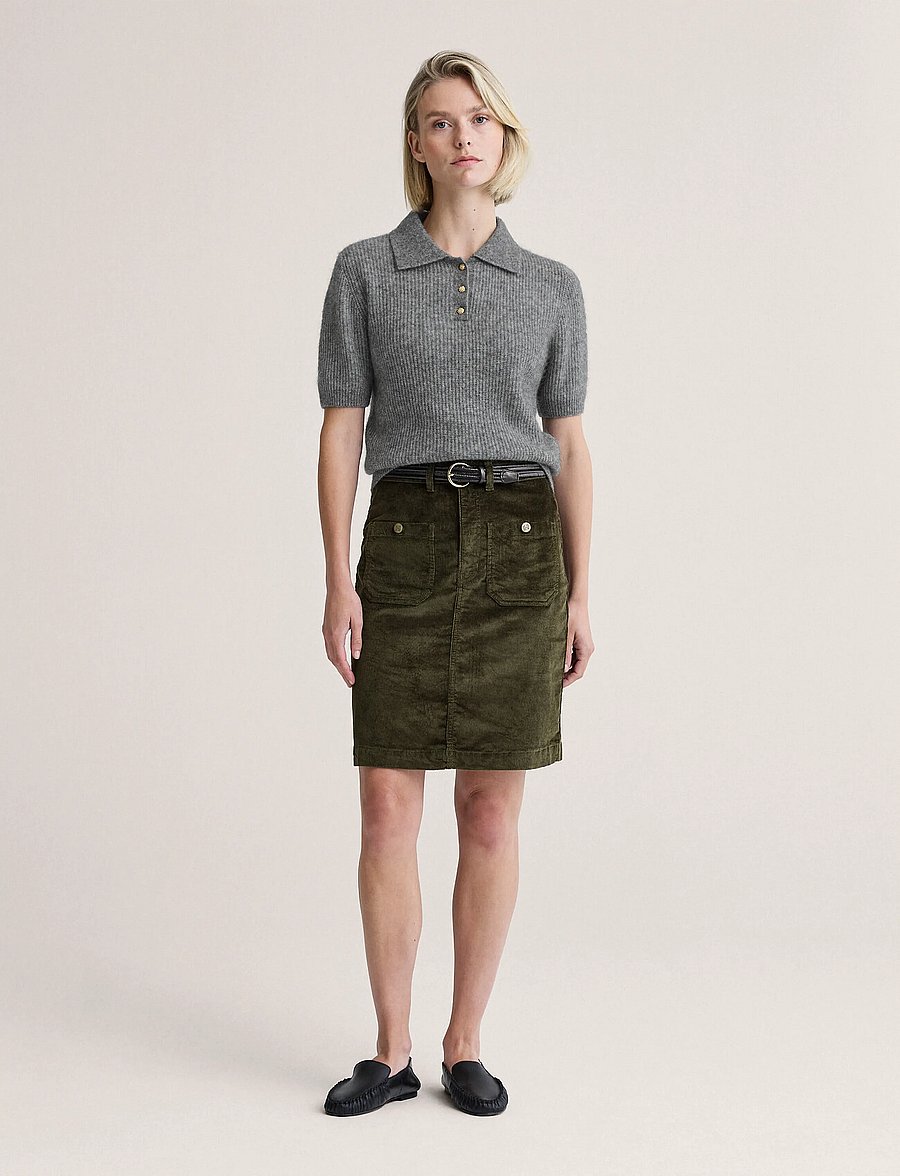 Newhouse - Carmela Cord Skirt - short skirts - hunter's green - 0