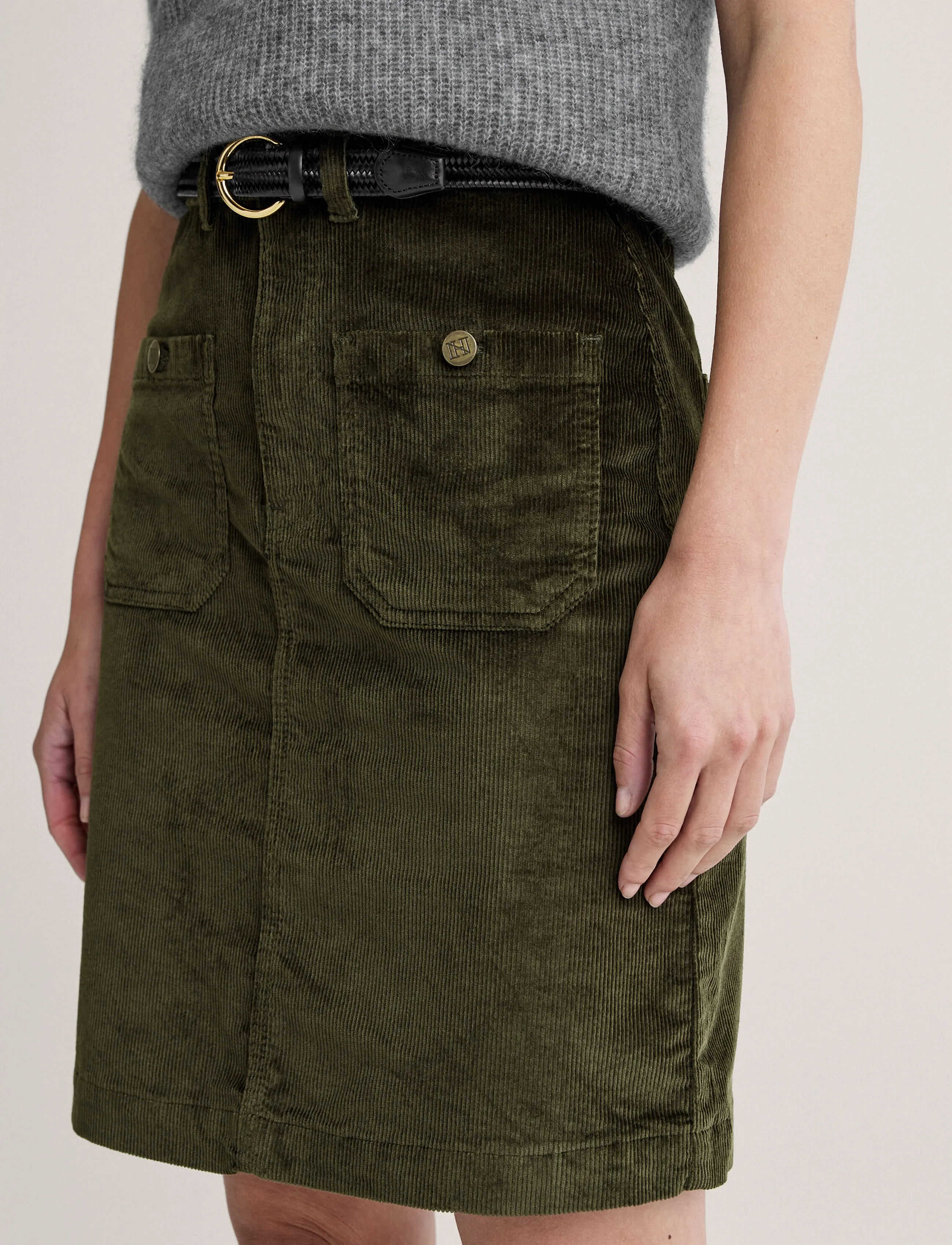 Newhouse - Carmela Cord Skirt - herbstersparnisse - hunter's green - 4