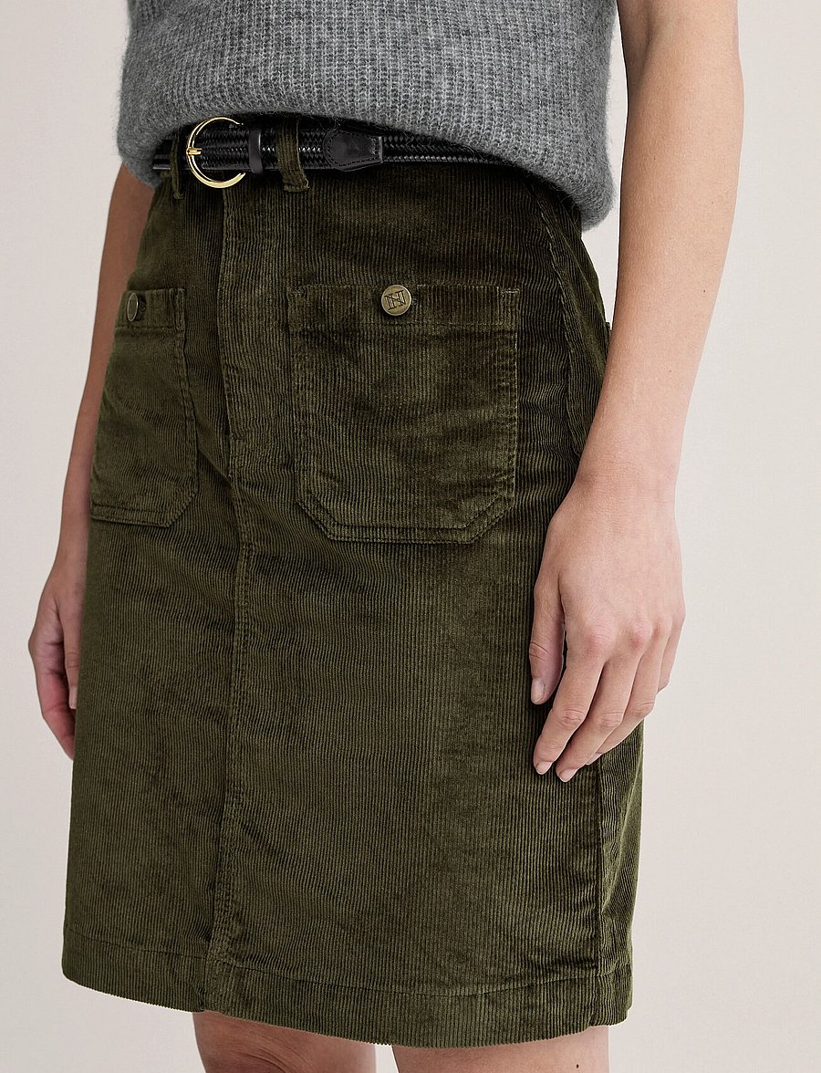 Newhouse - Carmela Cord Skirt - short skirts - hunter's green - 4
