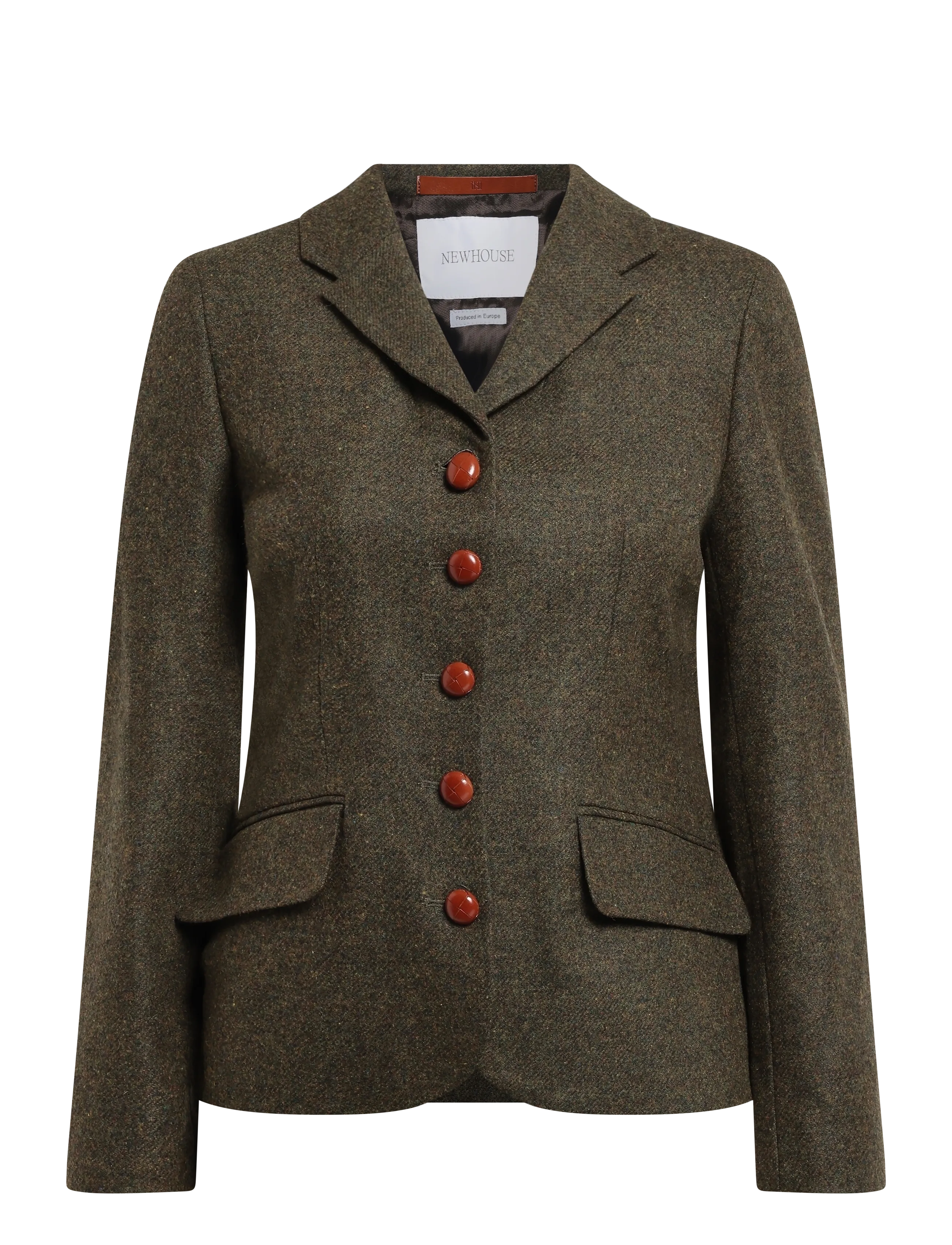 Newhouse Blythe Tweed Blazer, Damen, Tweed Blazer, Khaki, Gr: 42