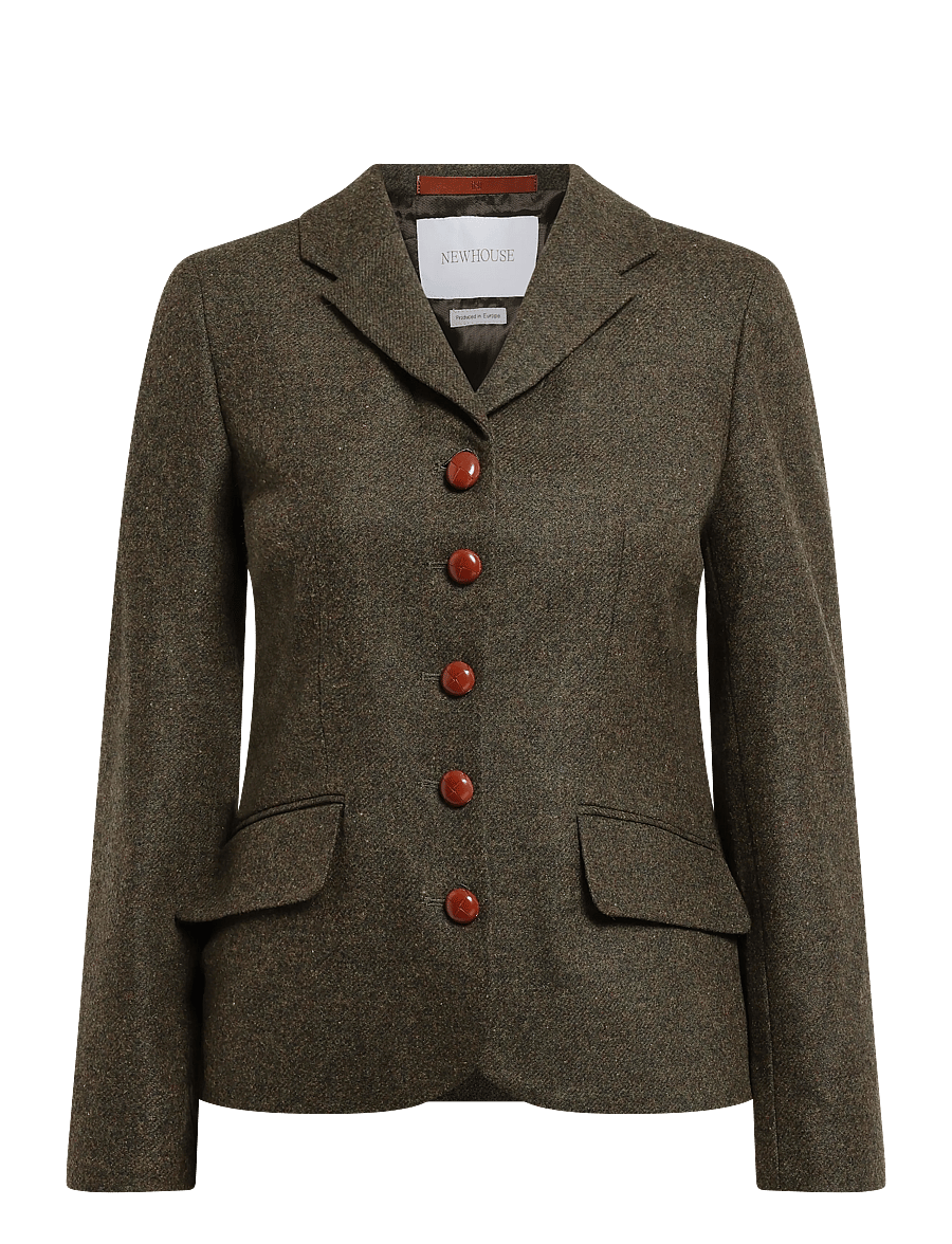 Newhouse - Blythe Tweed Blazer - Üherealised pintsakud - olive - 1