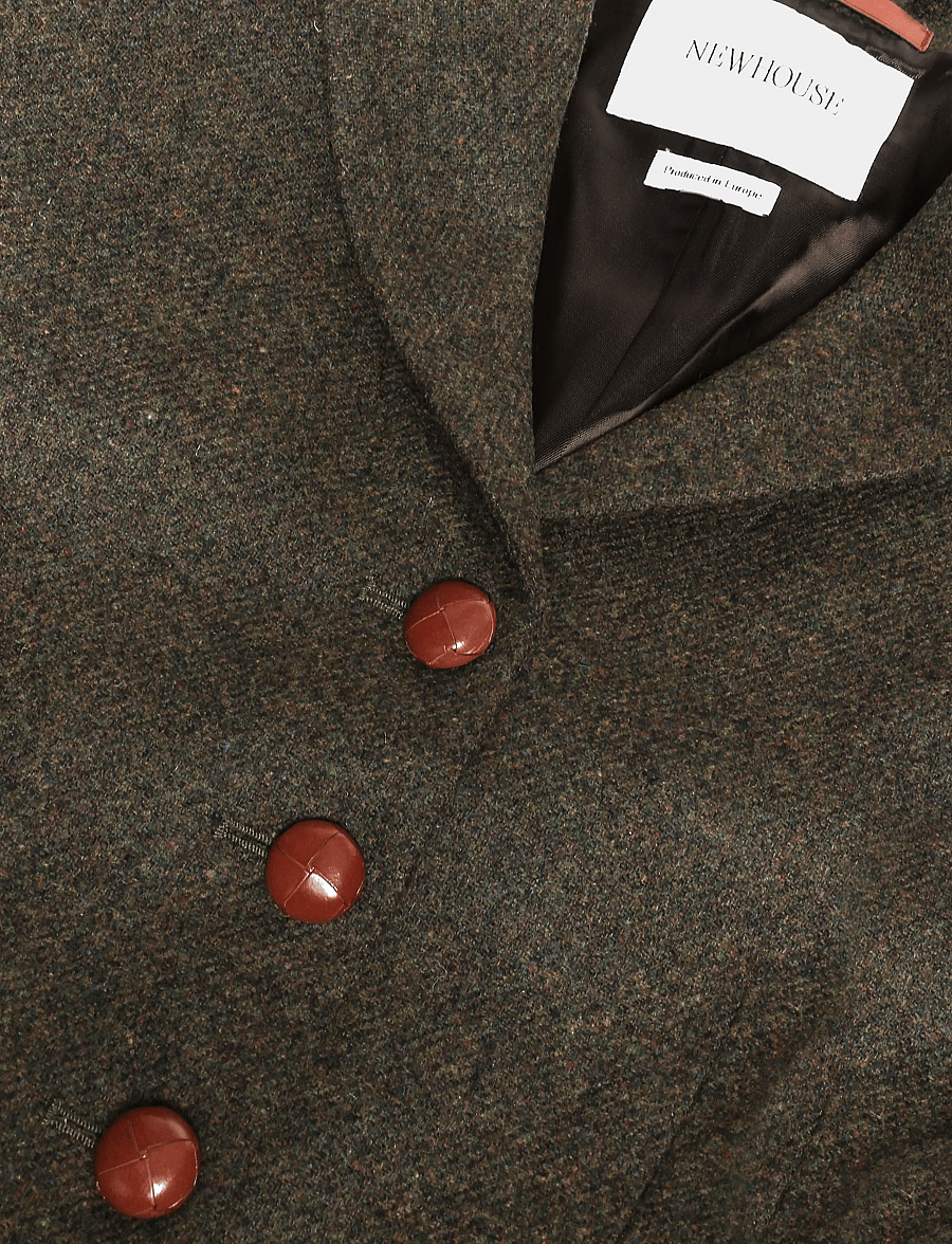 Newhouse - Blythe Tweed Blazer - Üherealised pintsakud - olive - 5