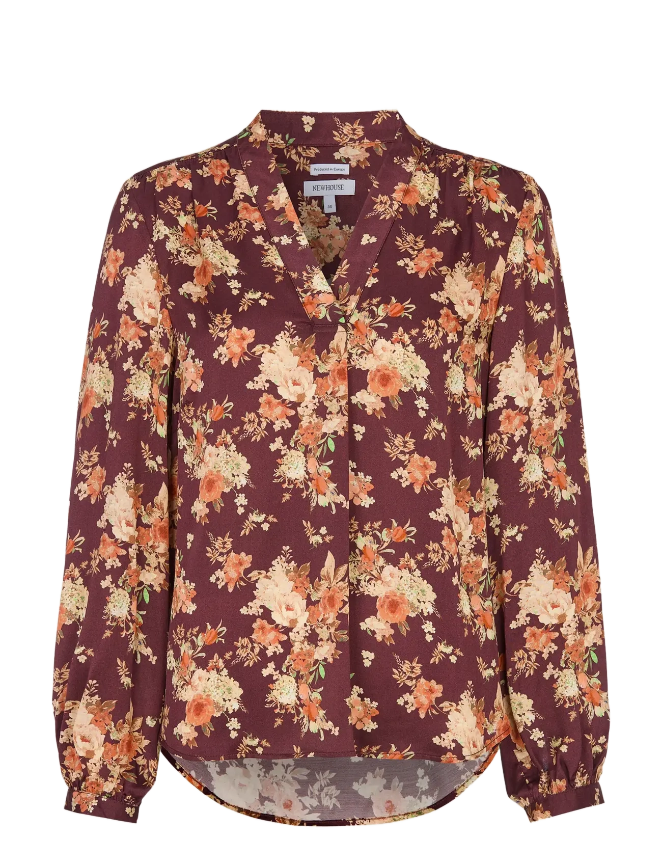 Newhouse - Celina Blouse - pikkade varrukatega pluusid - dark burgundy - 1