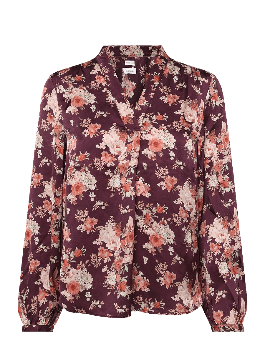 Newhouse - Celina Blouse - blouses à manches longues - dark burgundy - 1