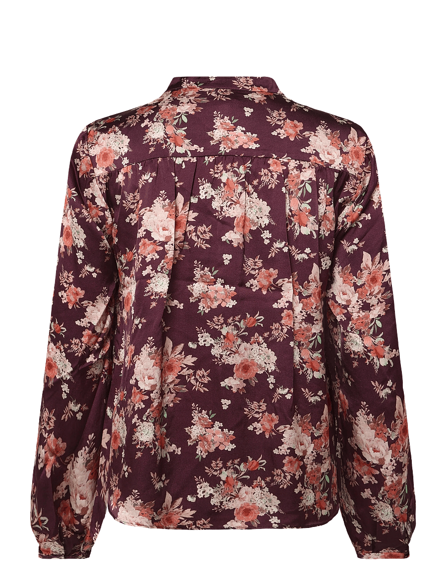 Newhouse - Celina Blouse - blouses à manches longues - dark burgundy - 2