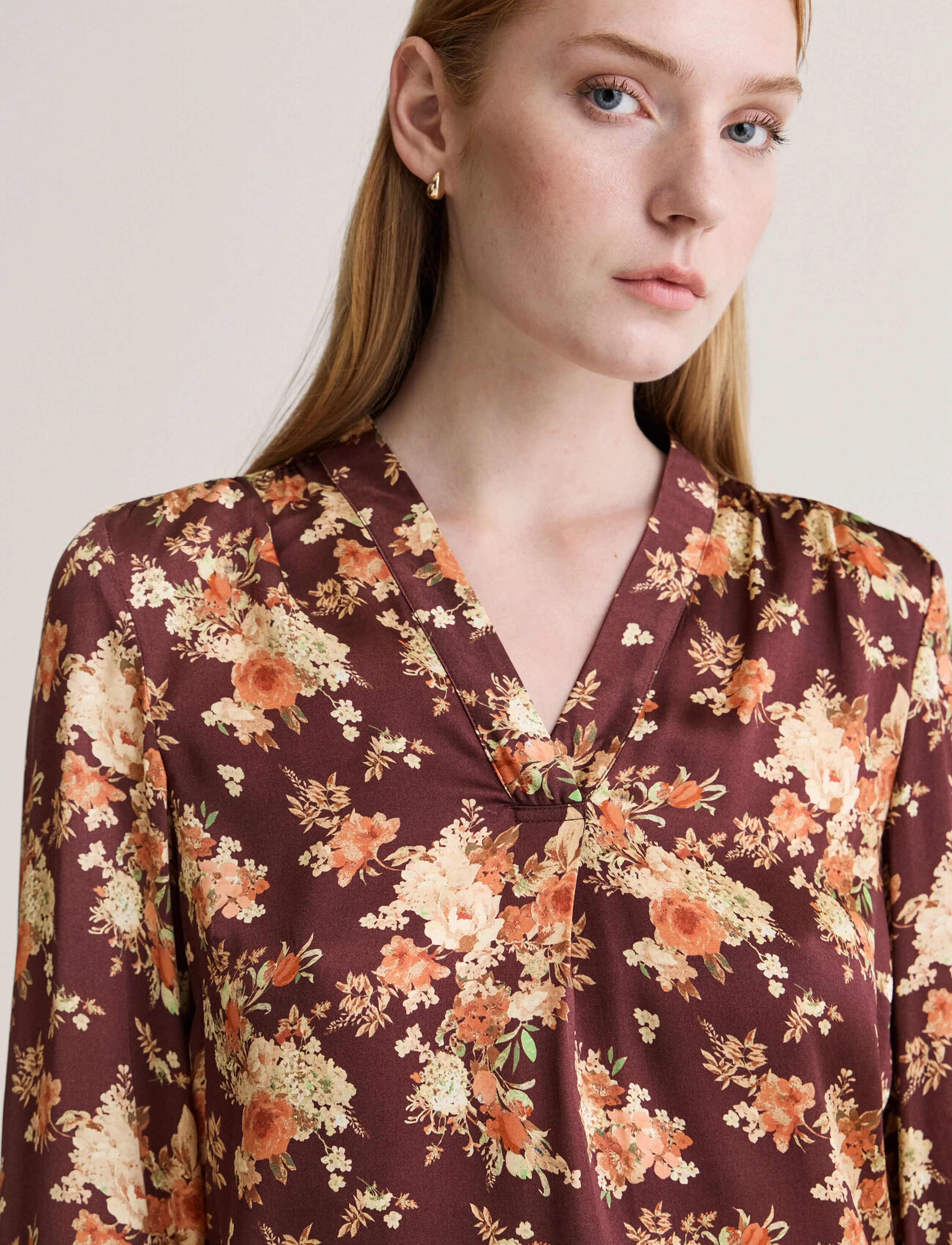 Newhouse - Celina Blouse - pikkade varrukatega pluusid - dark burgundy - 3