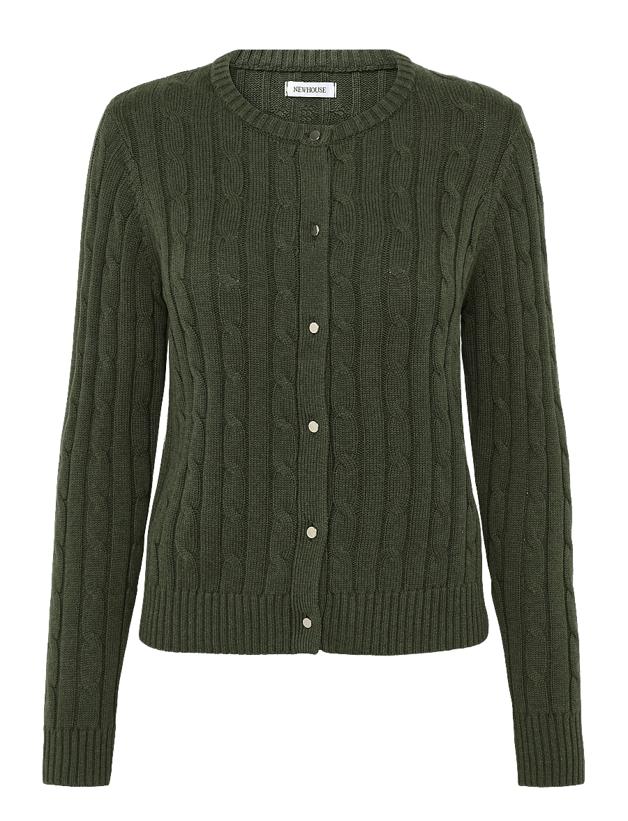Newhouse - Brittany Cardigan - cardigans - green melange - 0