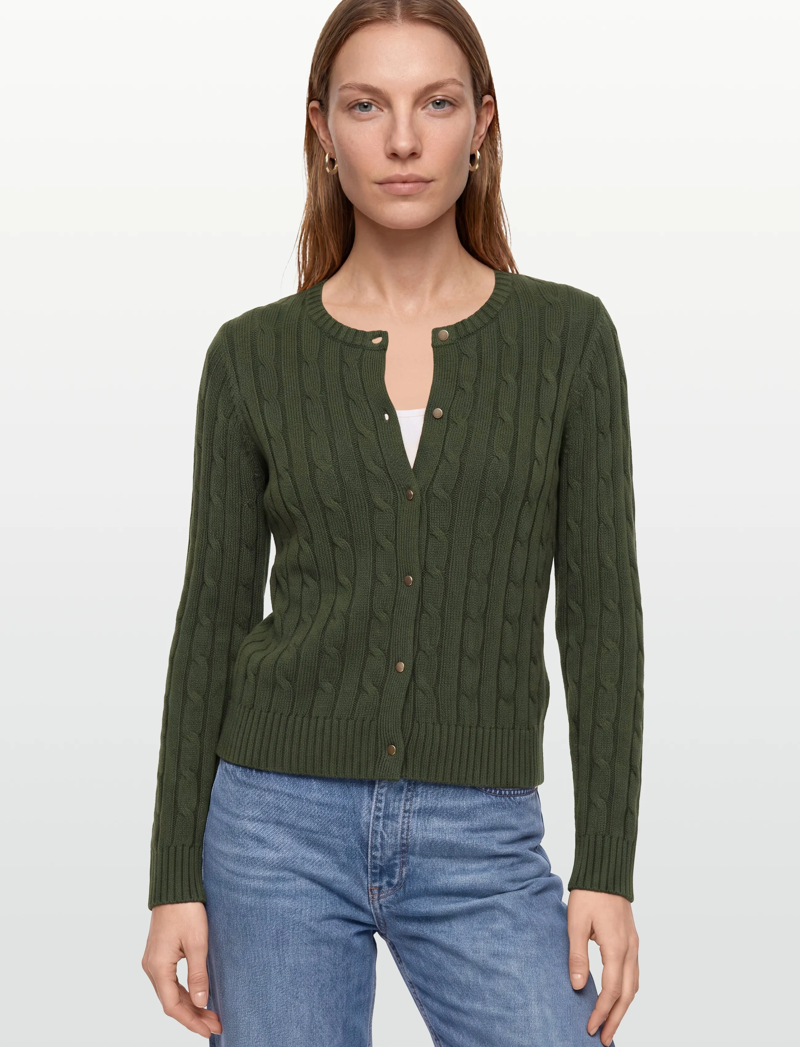 Newhouse - Brittany Cardigan - cardigans - green melange - 3