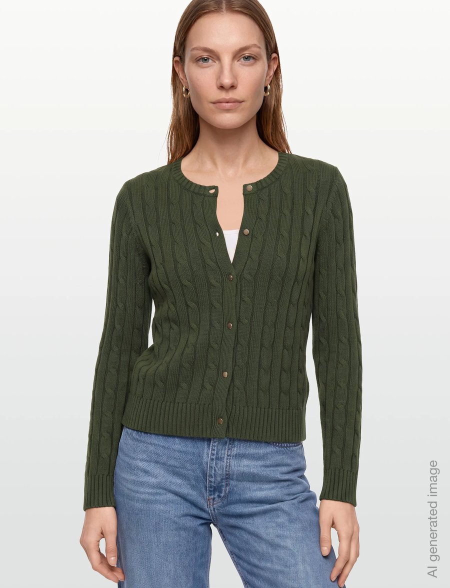 Newhouse - Brittany Cardigan - cardigans - green melange - 3