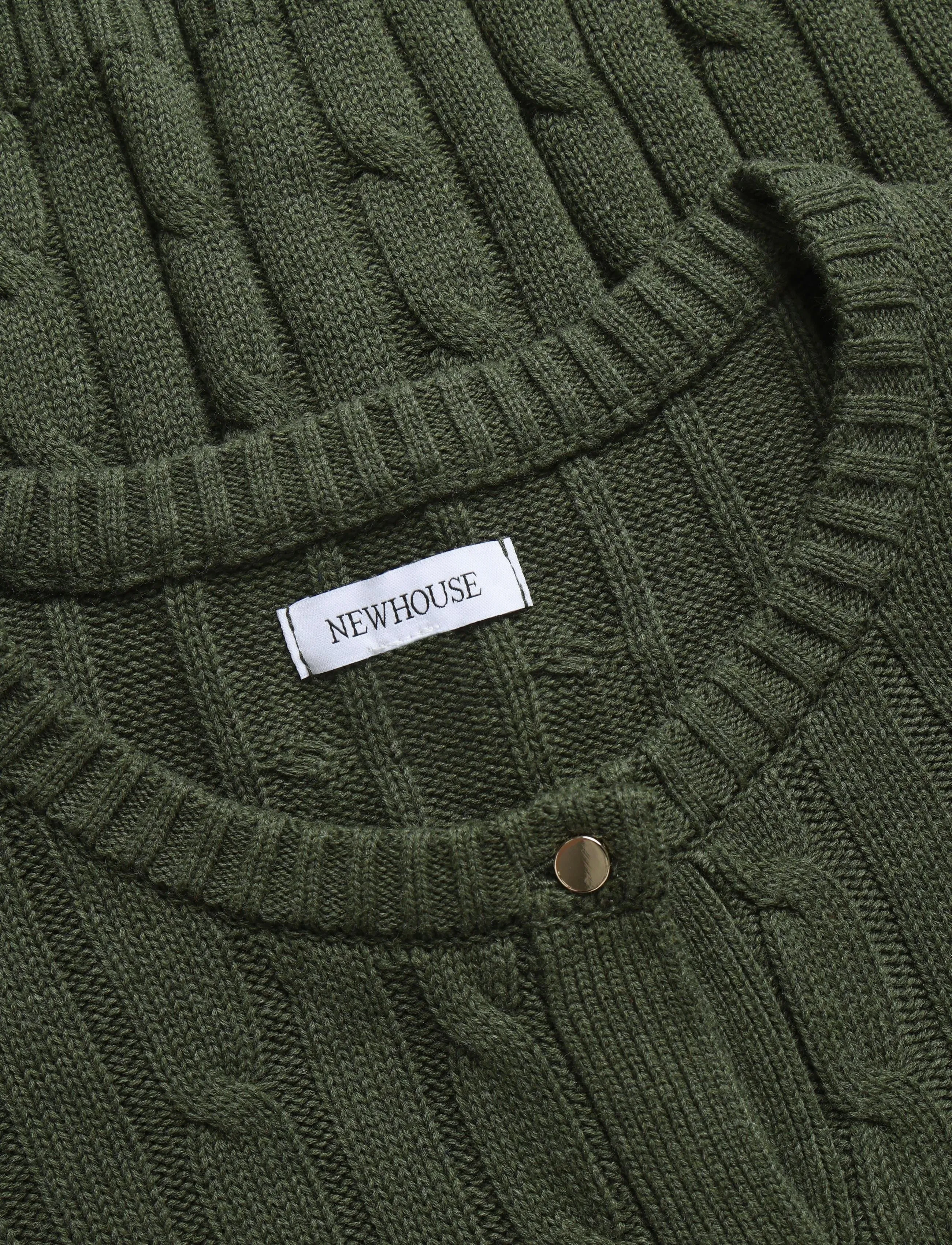 Newhouse - Brittany Cardigan - cardigans - green melange - 2