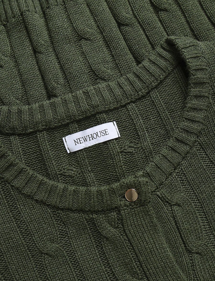 Newhouse - Brittany Cardigan - cardigans - green melange - 2