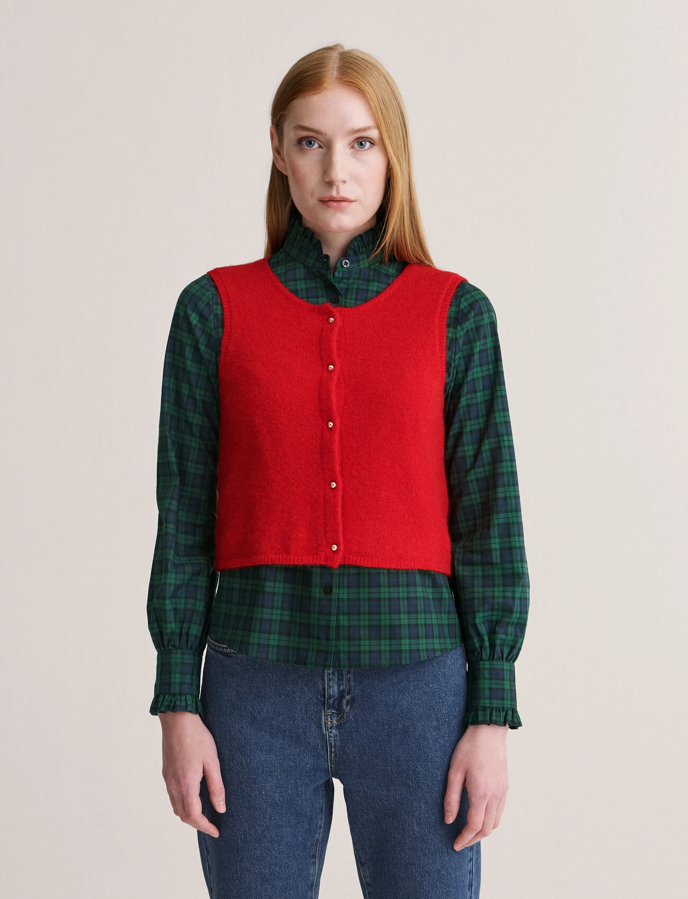 Newhouse - Fanny Vest - strikveste - red - 0