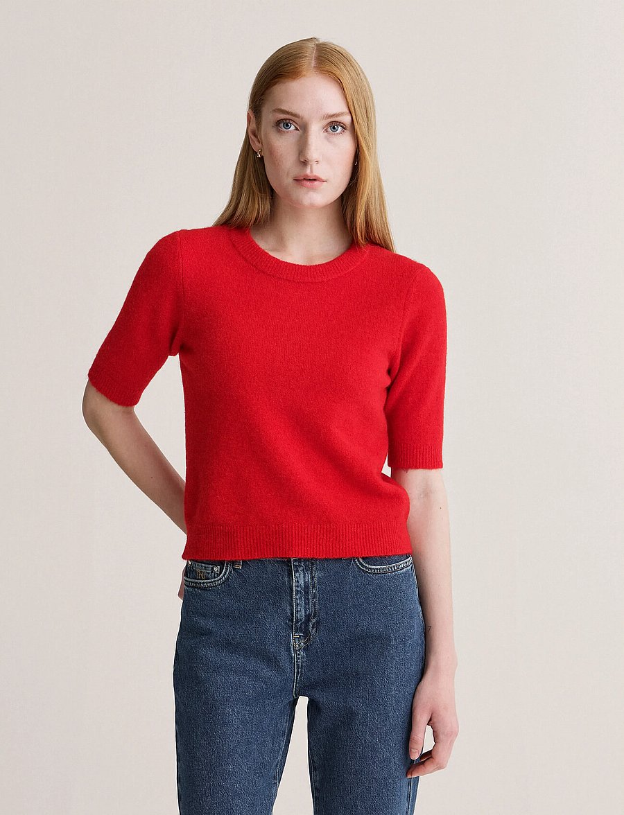 Newhouse - Eli Alpaca Top - striktrøjer - red - 0