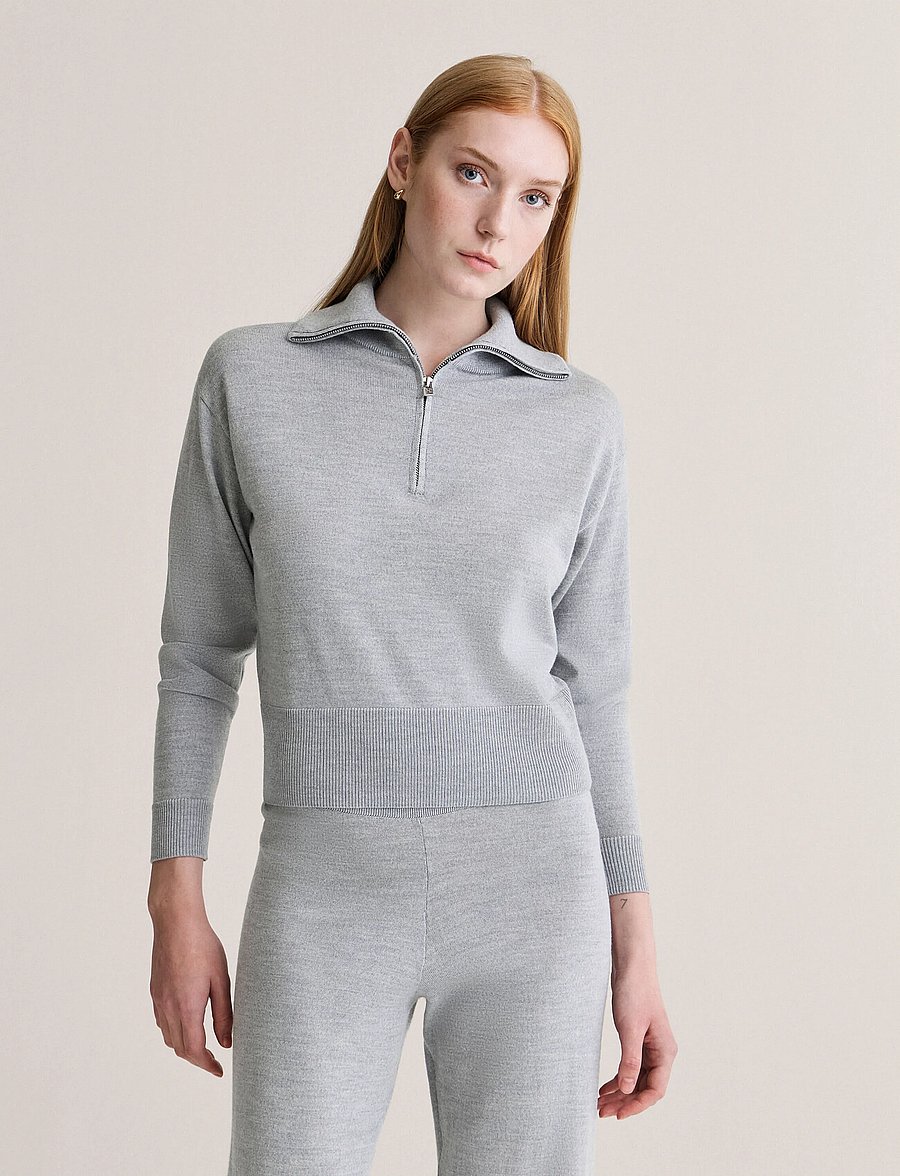 Newhouse - Isabella Jumper - stickade tröjor - grey melange - 0