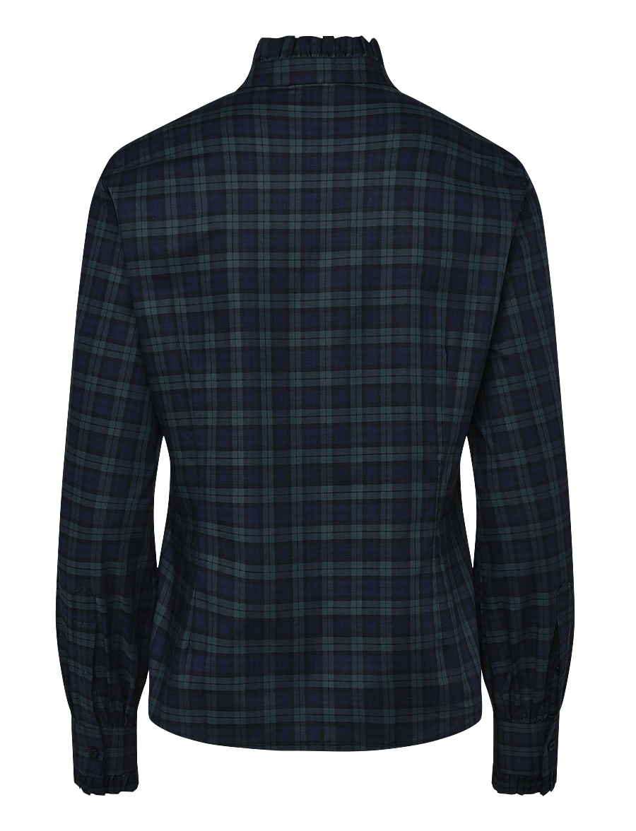 Newhouse - Florentina Blackwatch Shirt - långärmade skjortor - navy - 2