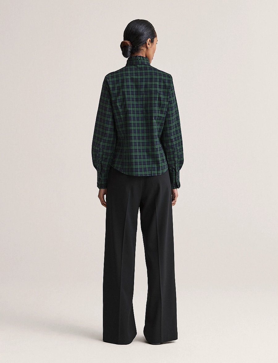 Newhouse - Florentina Blackwatch Shirt - långärmade skjortor - navy - 3