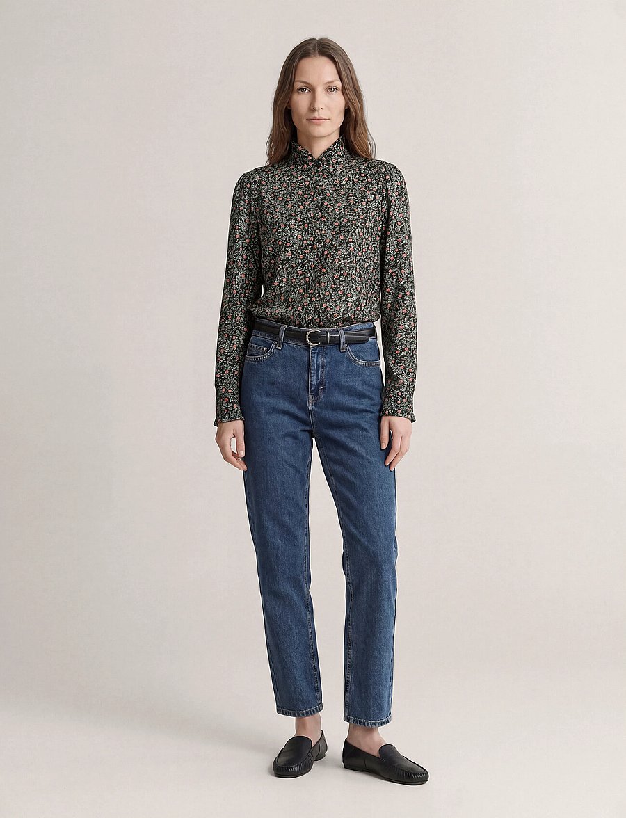 Newhouse - Noelle Rose Shirt - langärmlige hemden - navy - 0